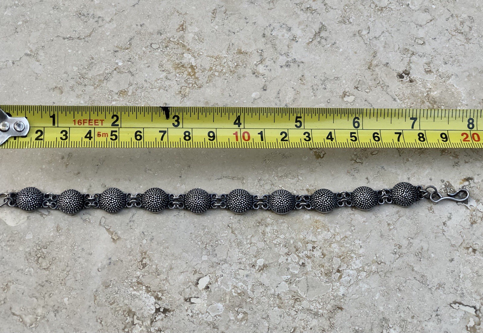 ✨🫧 VINTAGE .925 STERLING SILVER DOME BEAD BALL Link Bracelet | ESTATE Piece 🫧✨