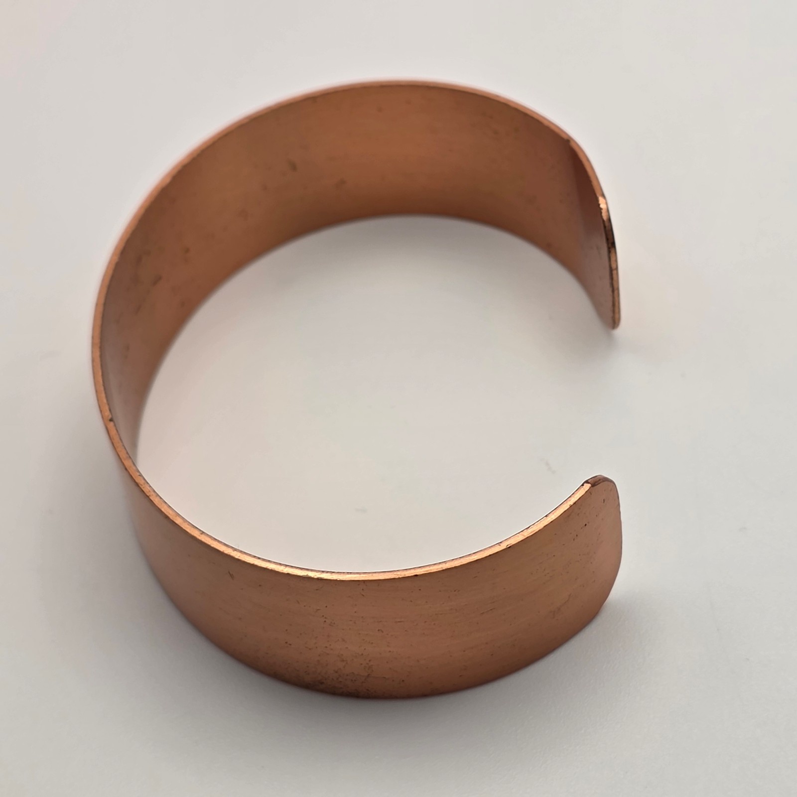 Vintage Solid Copper Wide Cuff Bracelet Minimalist Boho Unisex 6.25 In