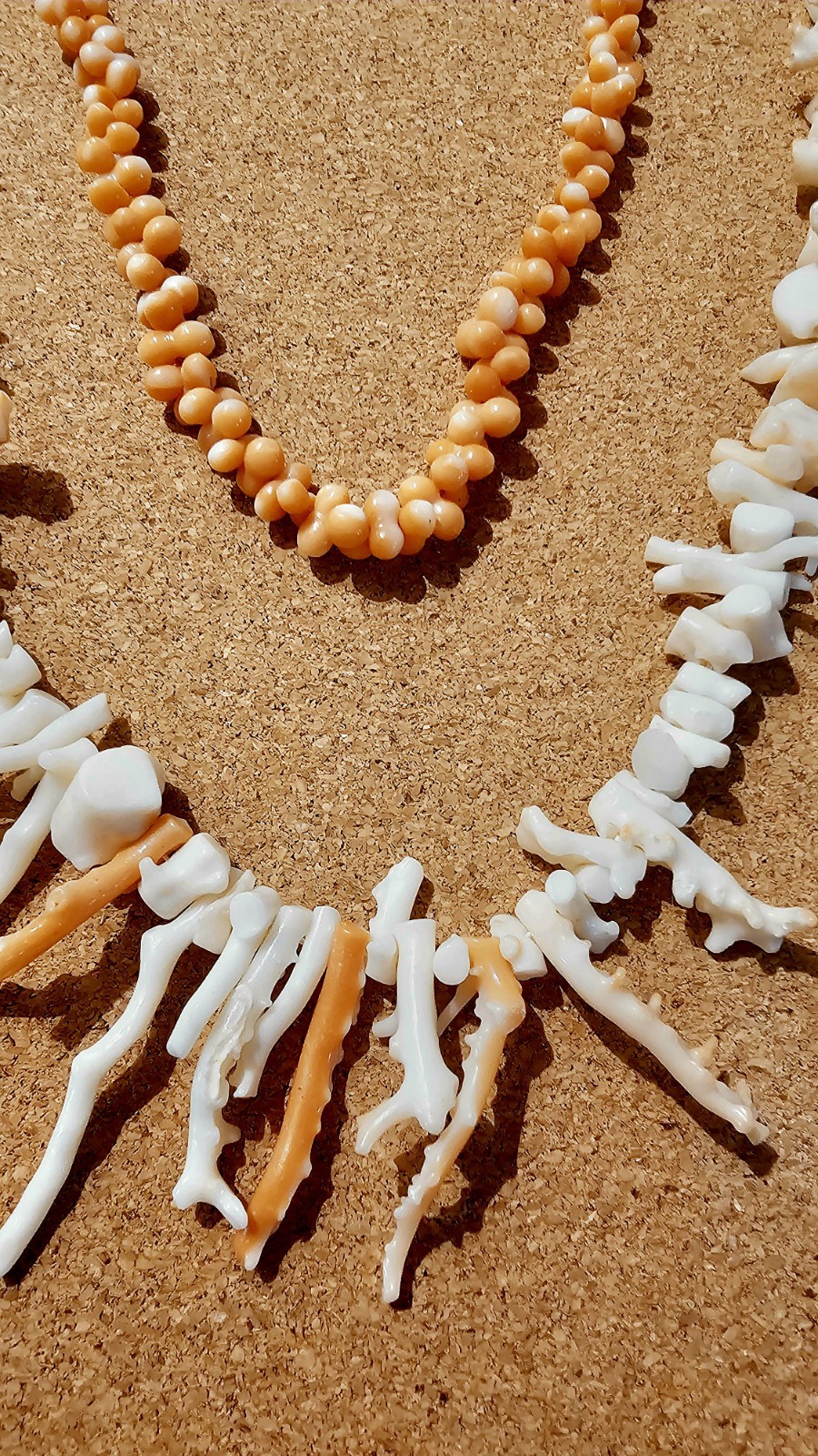 Vintage Natural Coral Necklace Angel Skin Salmon Bead White Branch EUC