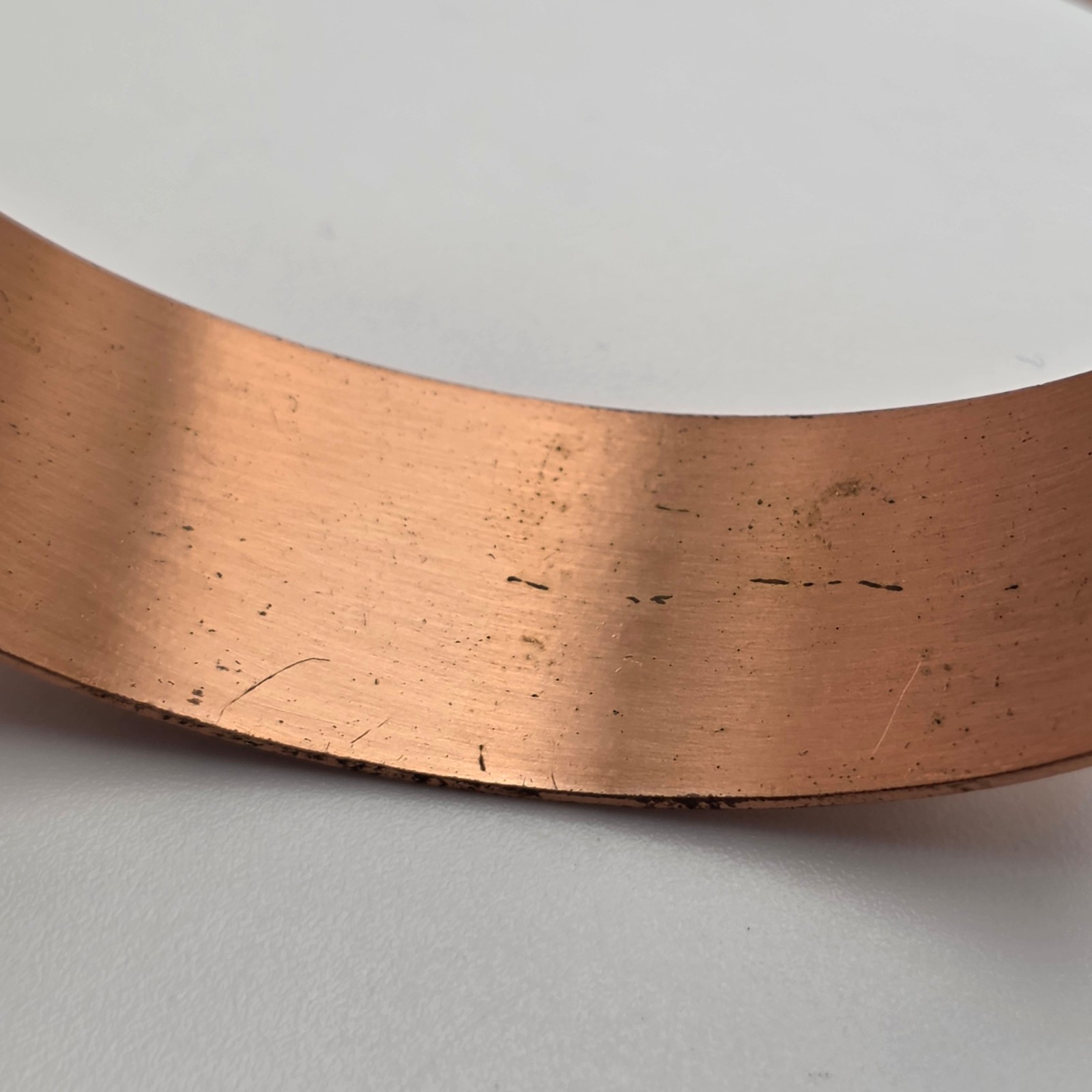 Vintage Solid Copper Wide Cuff Bracelet Minimalist Boho Unisex 6.25 In