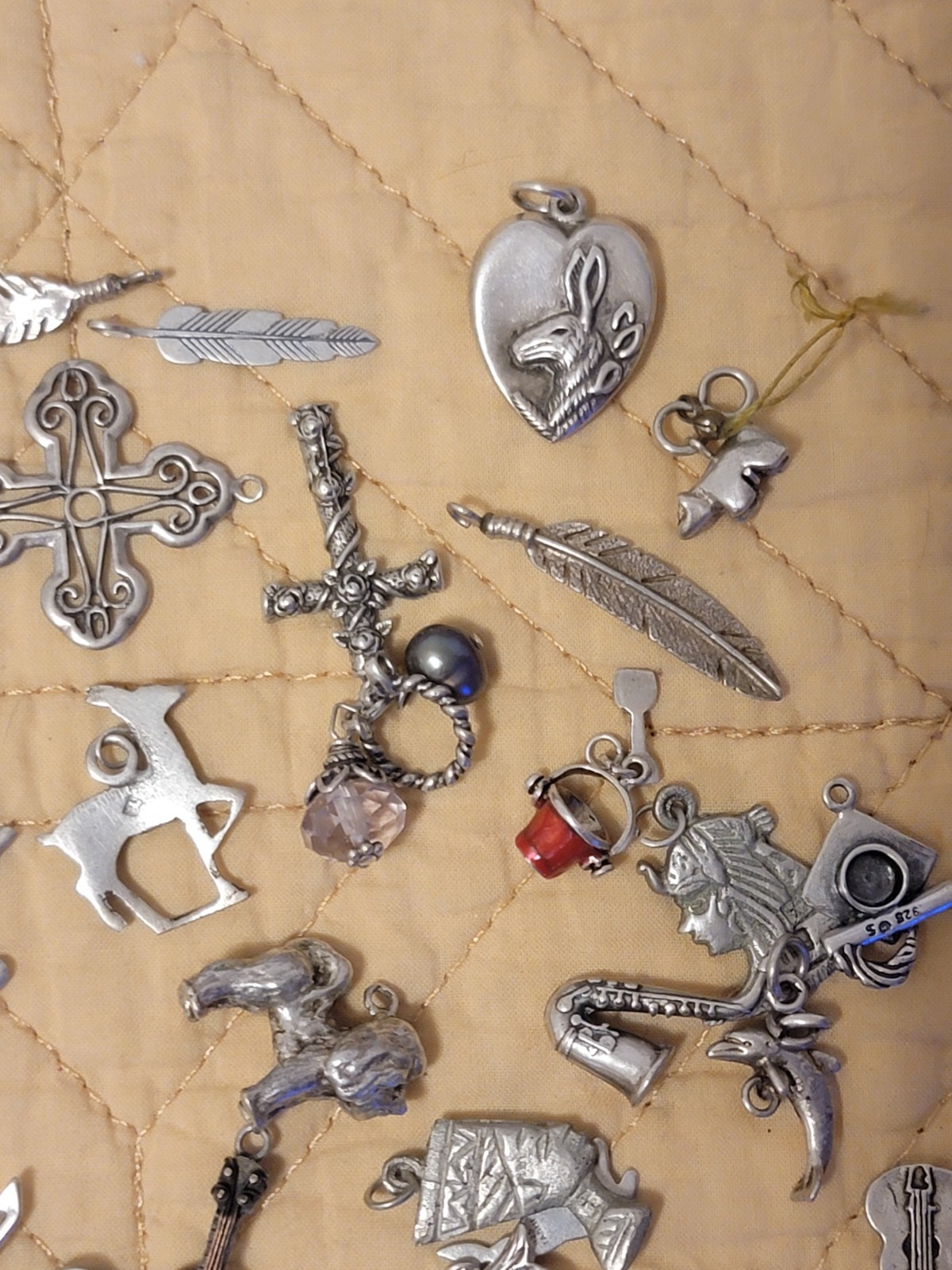 sterling silver charms lot used . 100 Grams .