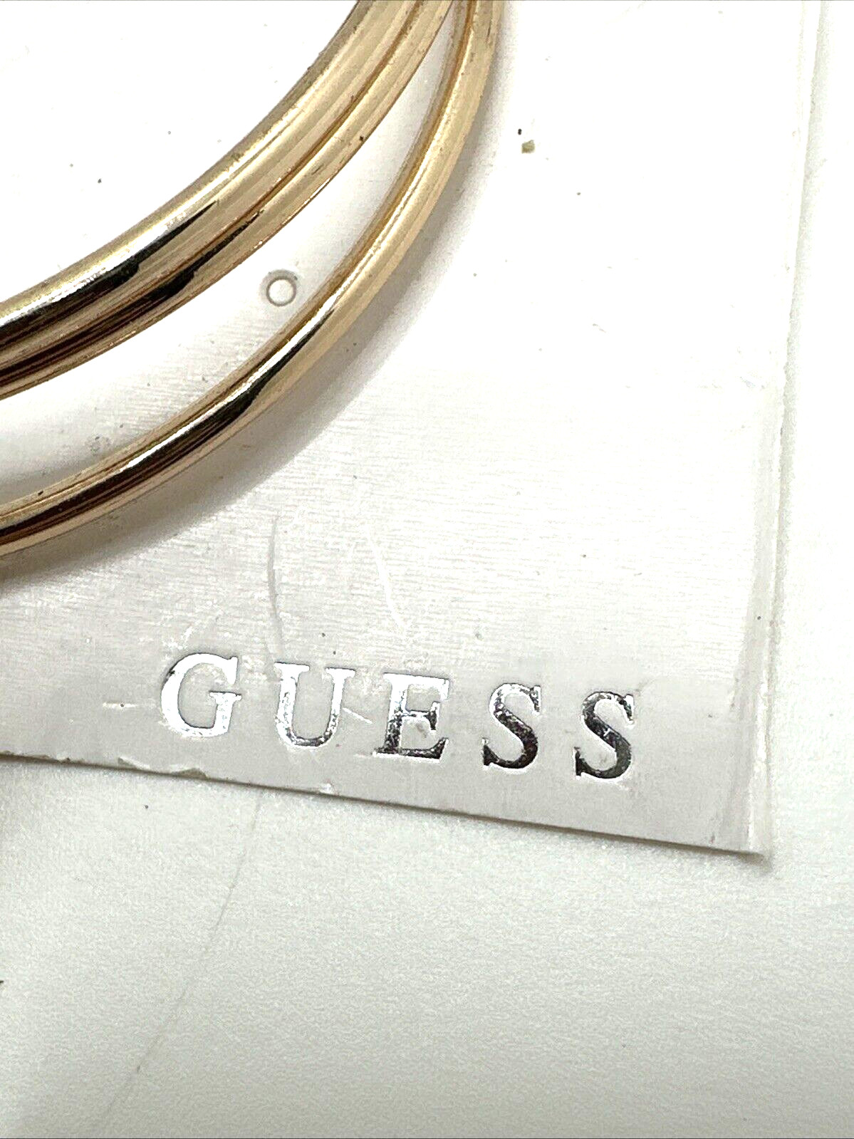 NEW GUESS 3 pc Charm Bracelet Set Stackable Bangle Stack Rose Gold Tone NWT