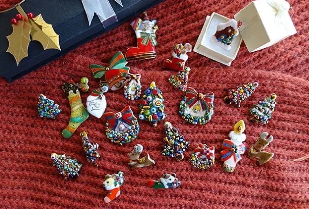 Christmas Tree – Japanese cloisonné enamel Pin Badge Made-to-order NEW