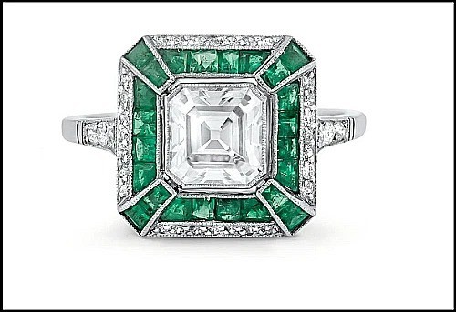 3.85 Ct Art Deco Style Lab Created Diamond Anniversary Wedding 925 Silver Ring