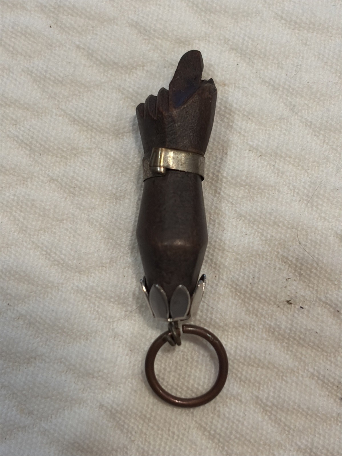 VERY RARE Vintage FOLK ART Hand Carved FIGA Good Luck Necklace Pendant