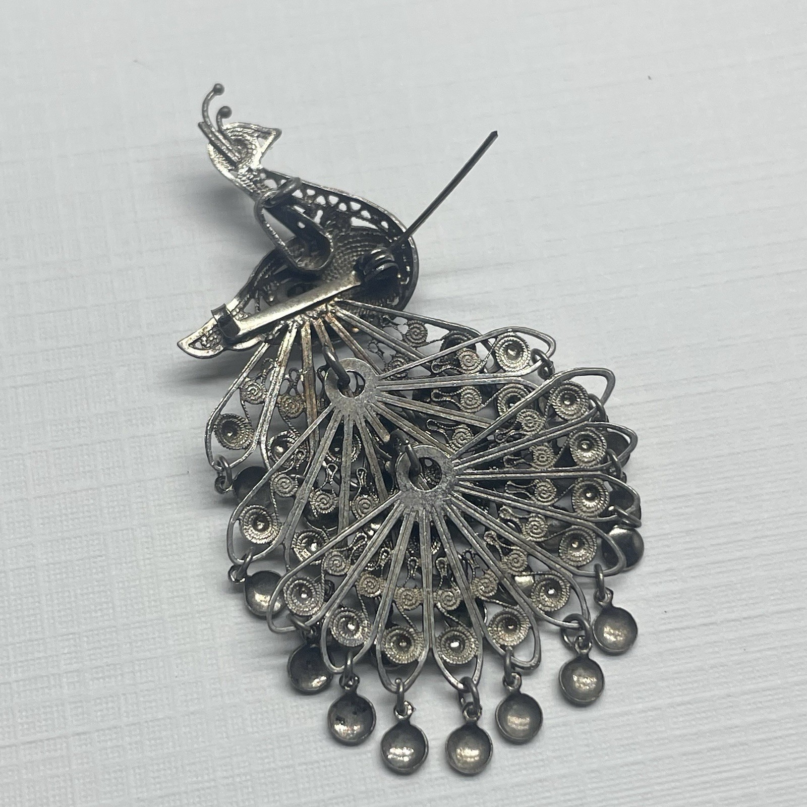 Filigree Peacock Pendant Brooch Combo Pin Jewelry – Birds