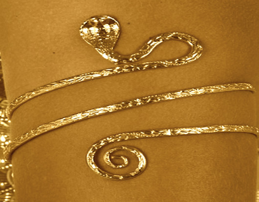 Vintage Snake Armlet Cuff Coil Serpent Gold Tone Metal Coiled A