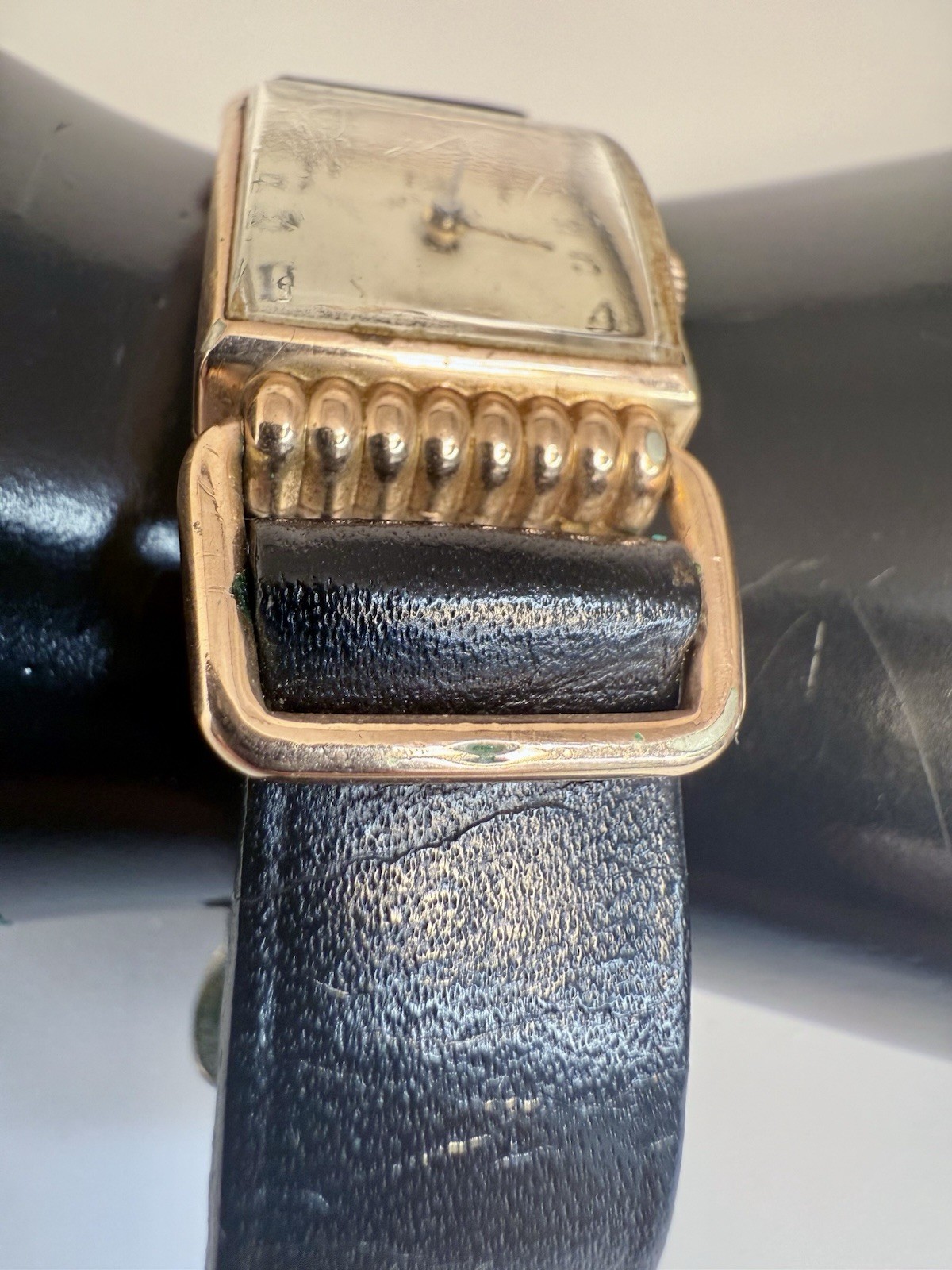 Vintage Lord Elgin Drivers Fancy Case Champagne Dial Watch! (It Works).