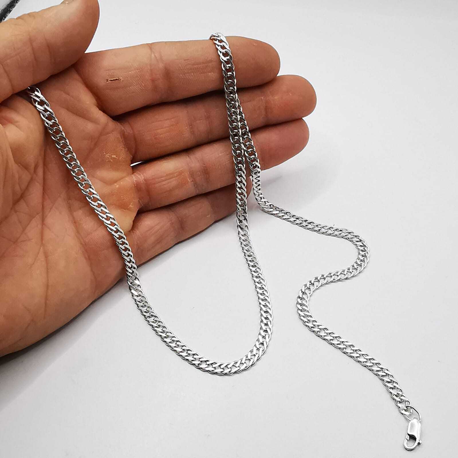 Vintage 925 Sterling Silver 23.8″ Curb Chain Necklace 17.48g Unisex Adult Gift