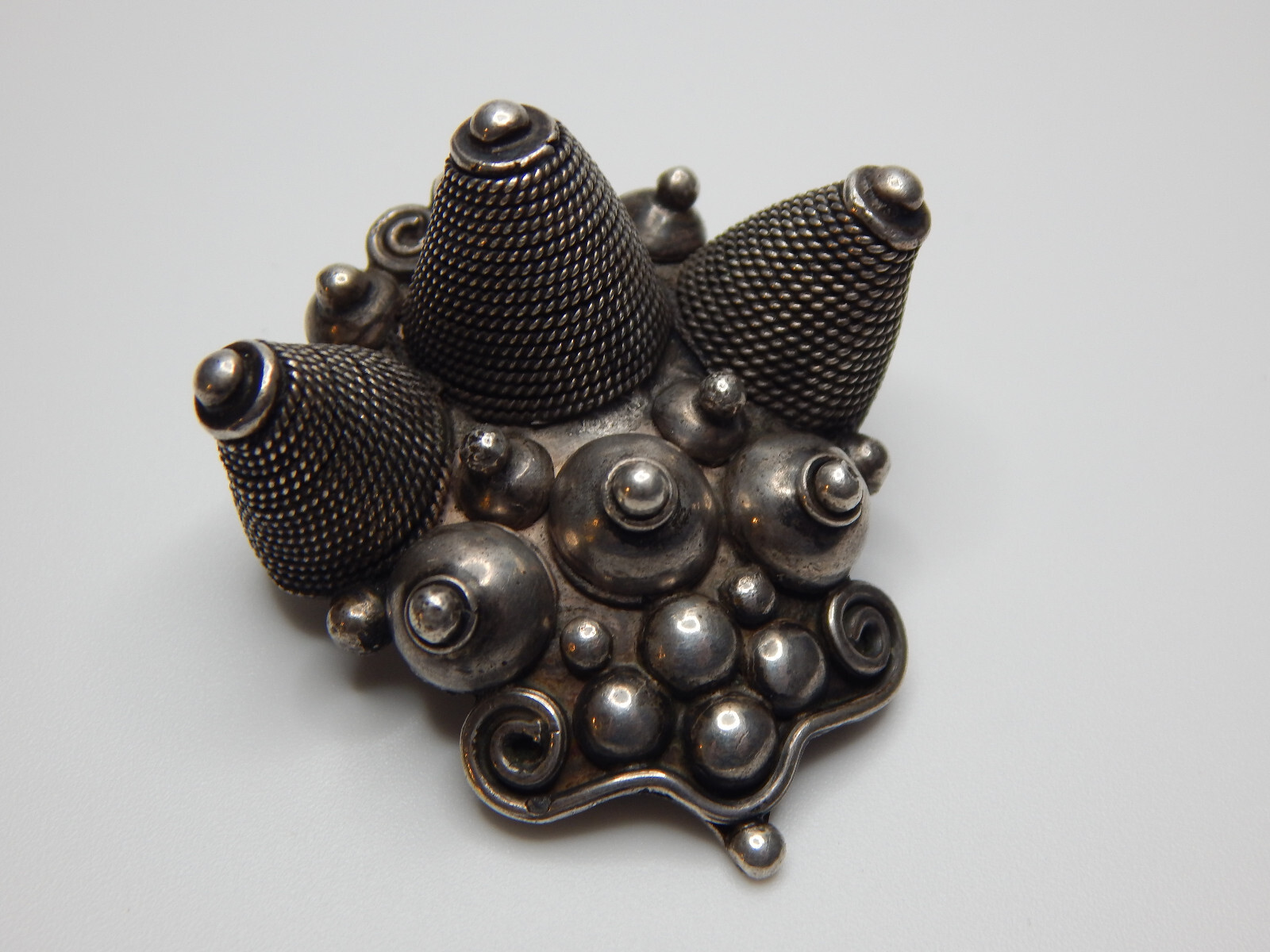 Art Deco African Sterling Silver Brooch-Pendant, Signed B.N.A., Depose