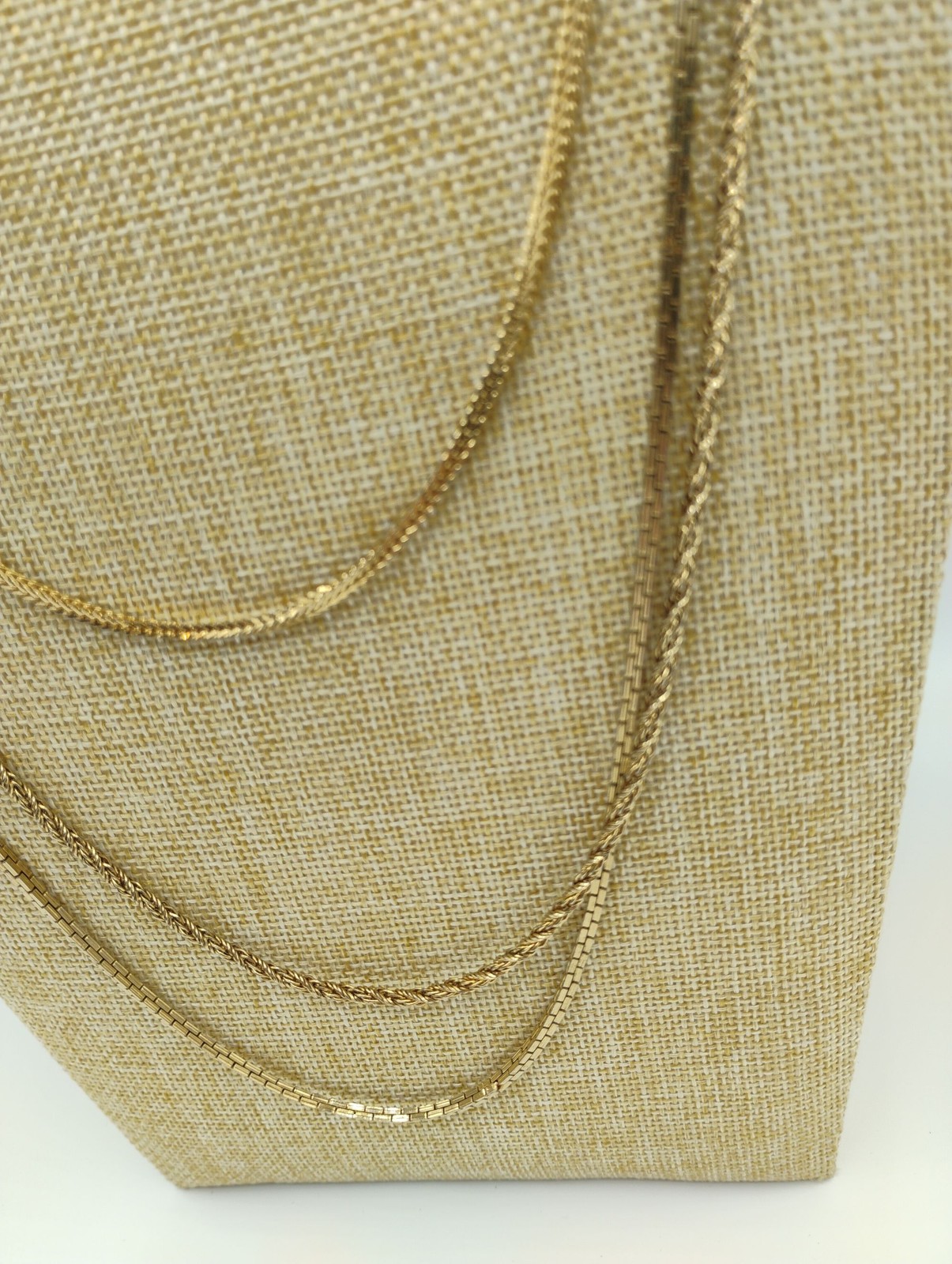 32″-34″Monet Gold Tone Triple Strand Layered Chain Statement Necklace