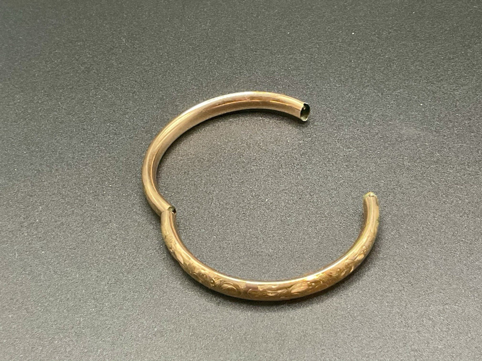 12kt Gold Filled Child’s Bracelet Vintage Etched 2in Wide