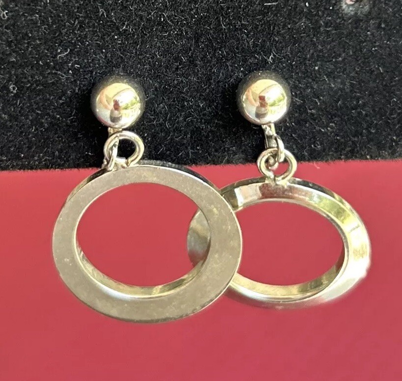 Vintage Silver Tone Screw-Back Earrings