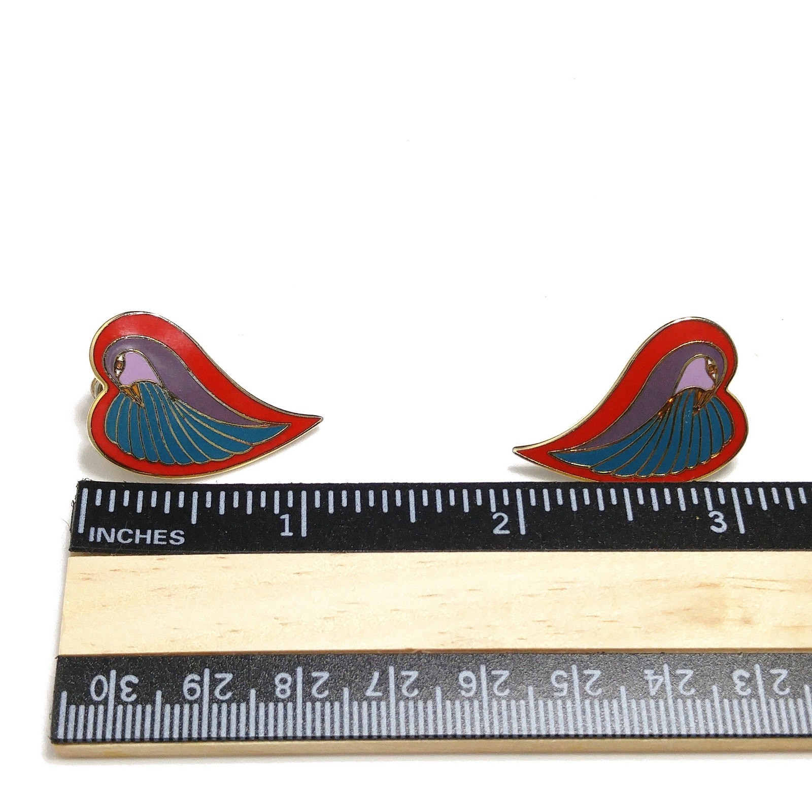 Laurel Burch “Dove Heart” Post Earrings, Gold Plated, 1980s Vintage Jewelry