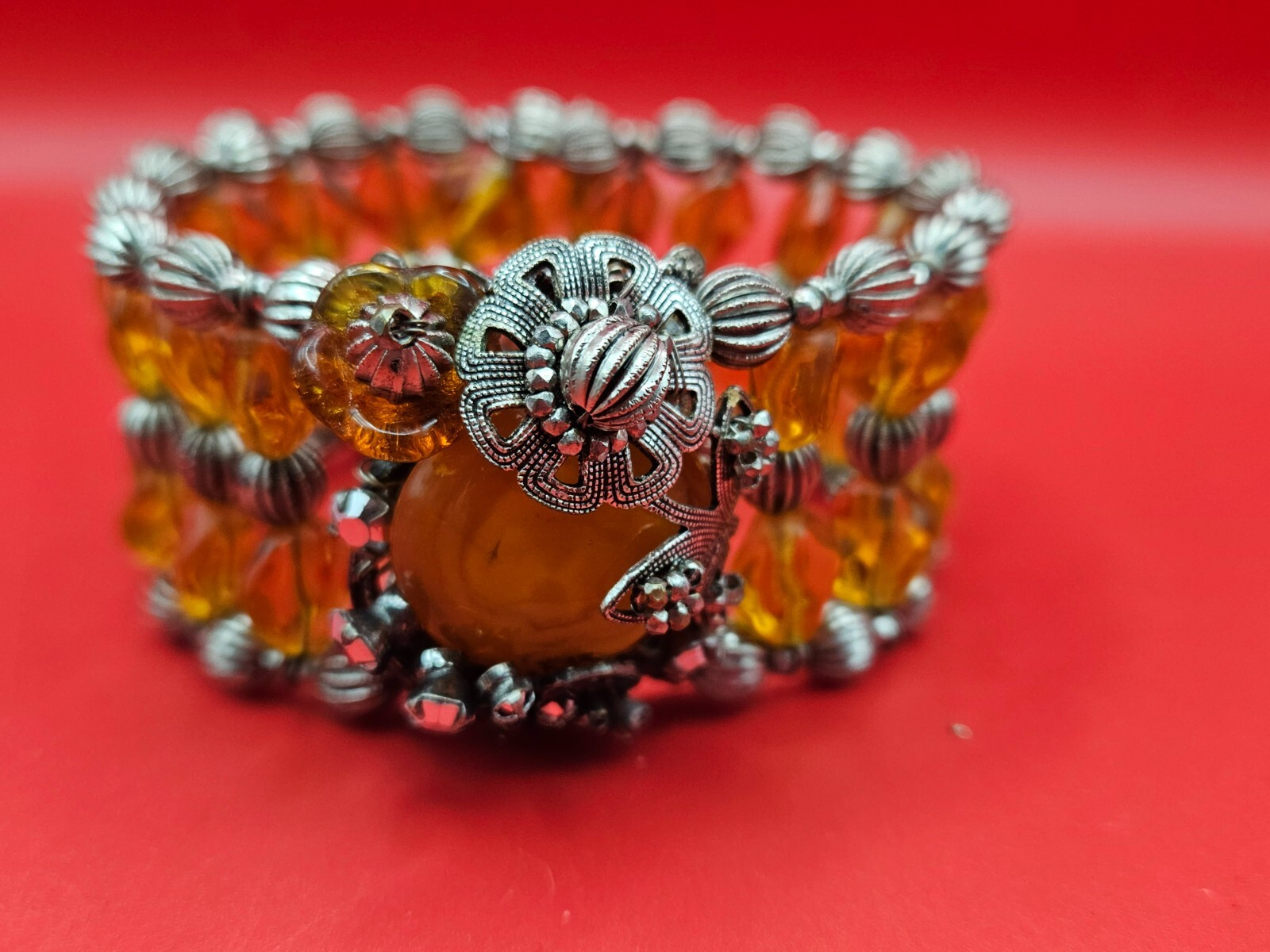 MIRIAM HASKELL Signed Multi Strand Quartz Crystal WRAP Beaded Vintage BRACELET