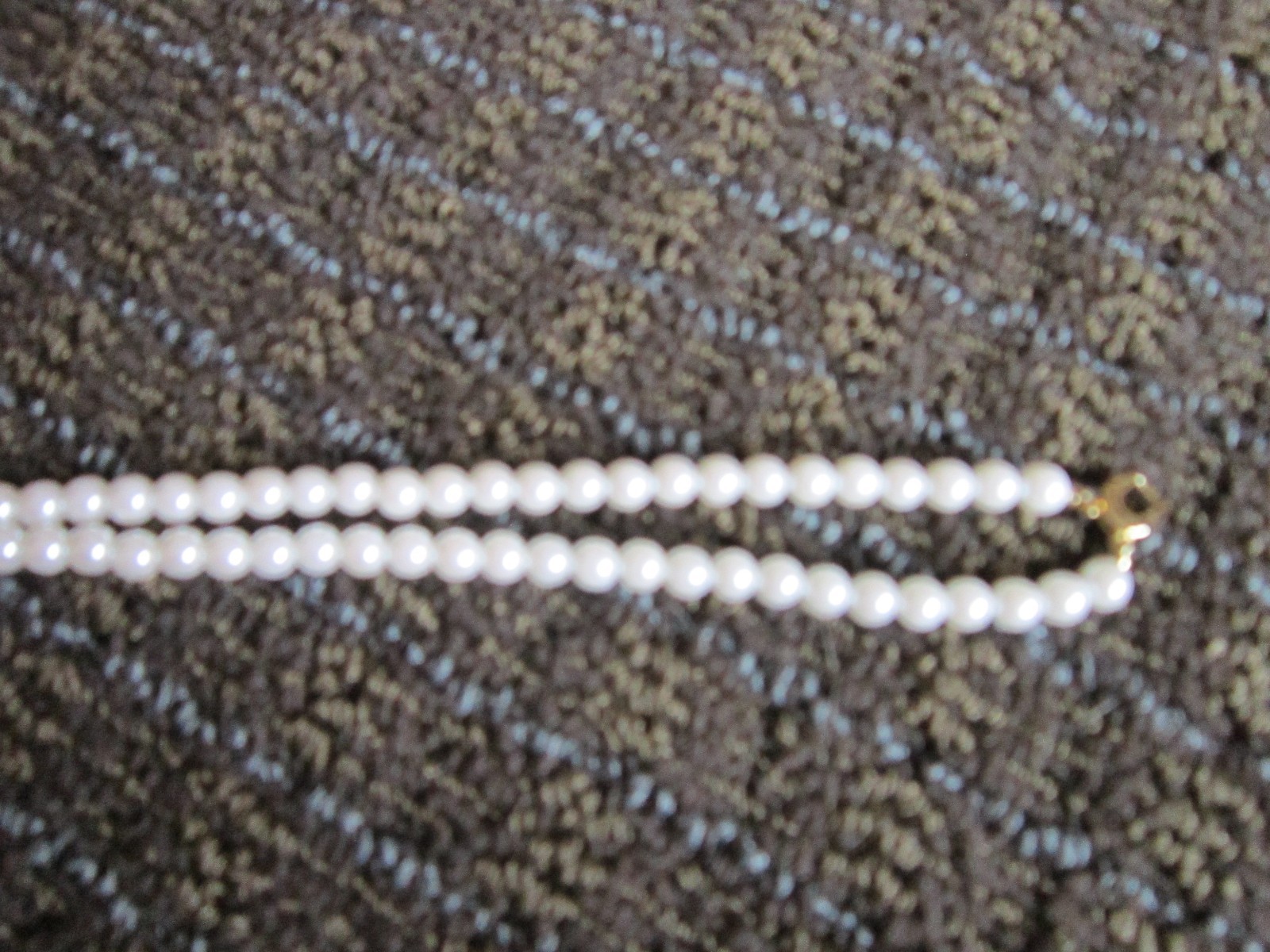 Faux Pearl Rhinestone Choker Necklace & Bracelet Gold tone Trim Elegant VTG