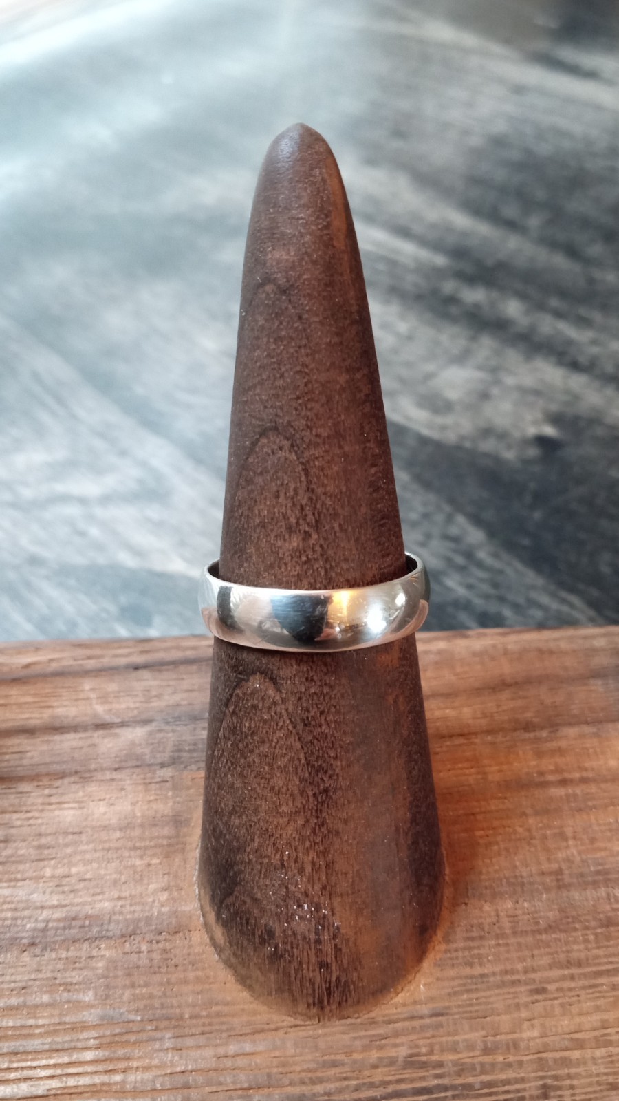 Sterling Silver Band Ring, Artisan Vintage Australian Shilling, Size 7US, 5mm