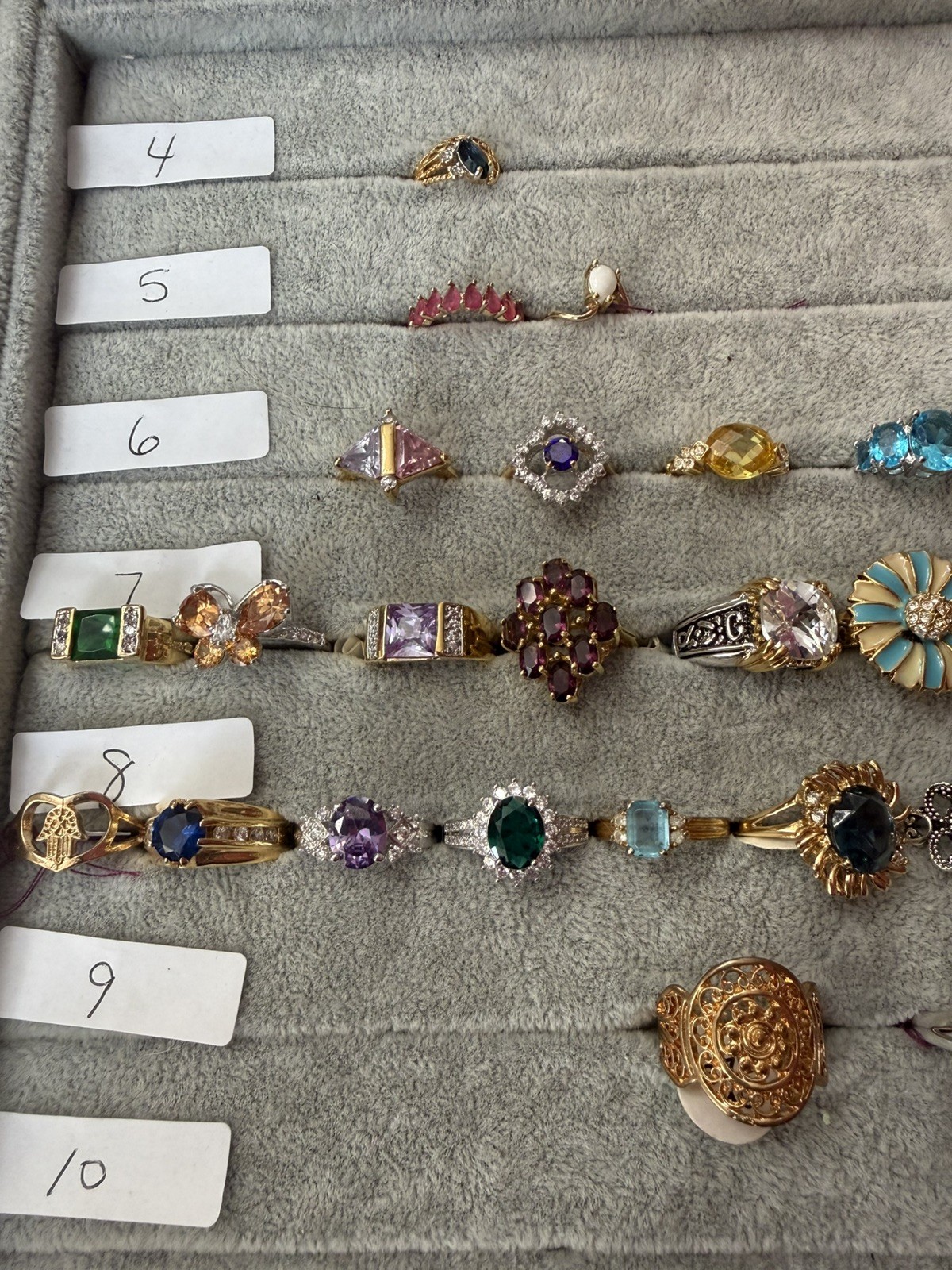 Large Lot 43 Rings Vintage To Now Some 925 Some 14kt GE & Other Various Metals