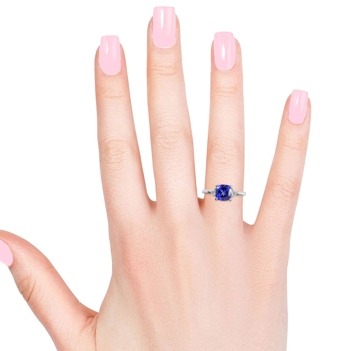 Tanzanite Engagement Ring Cushion Shaped Ring Bridal Promise Ring Gift For Her