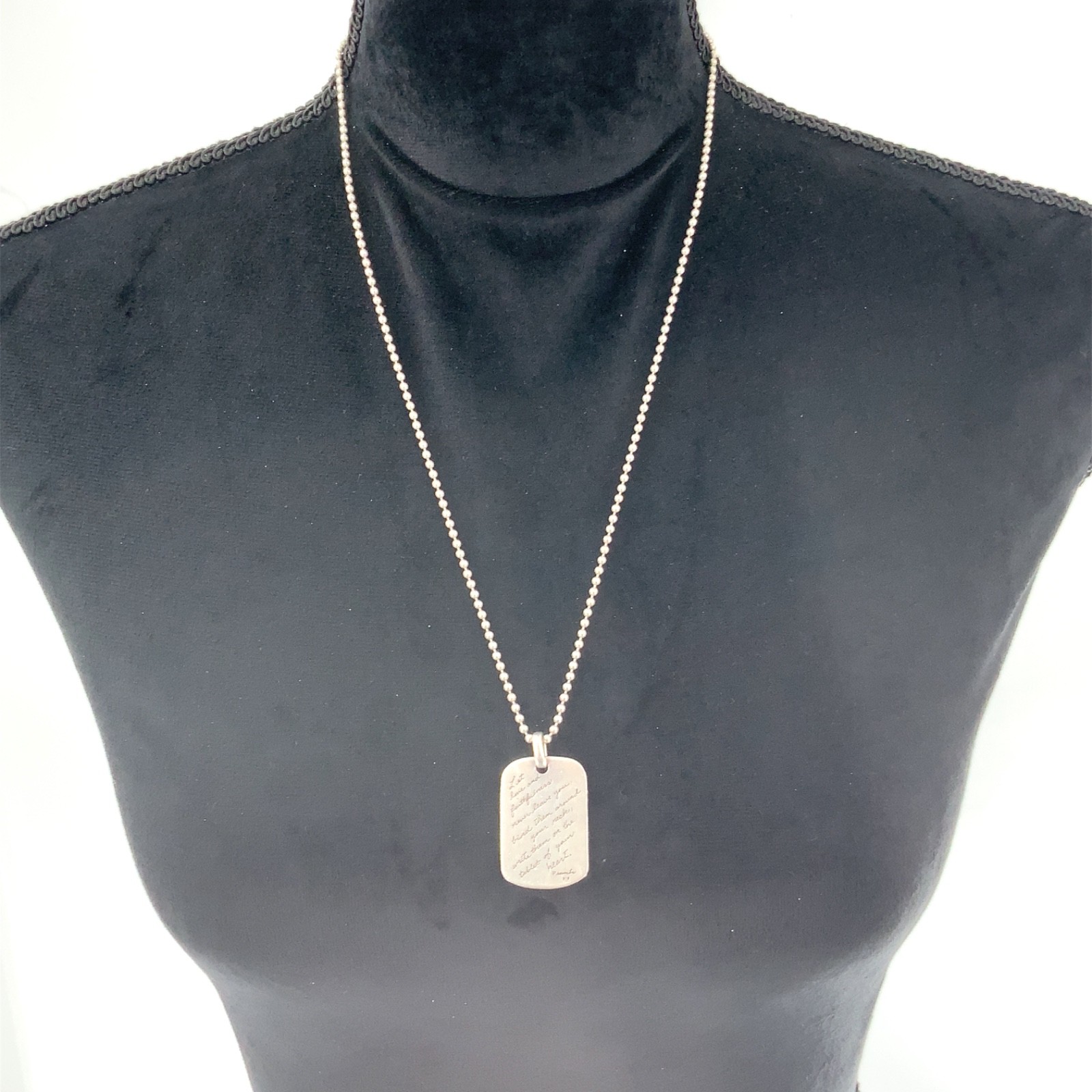 BB Vintage Sterling Silver Proverbs 3:3 Religious Pendant Chain Necklace 24”