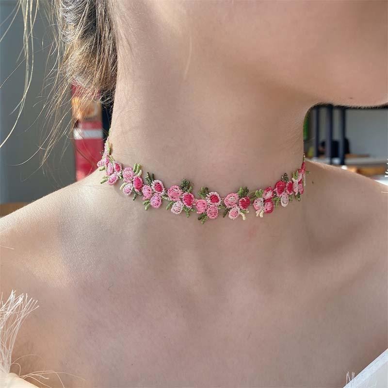 Korean Sweet Flower Lace Choker Necklace – Vintage Clavicle Wedding Jewelry Gift