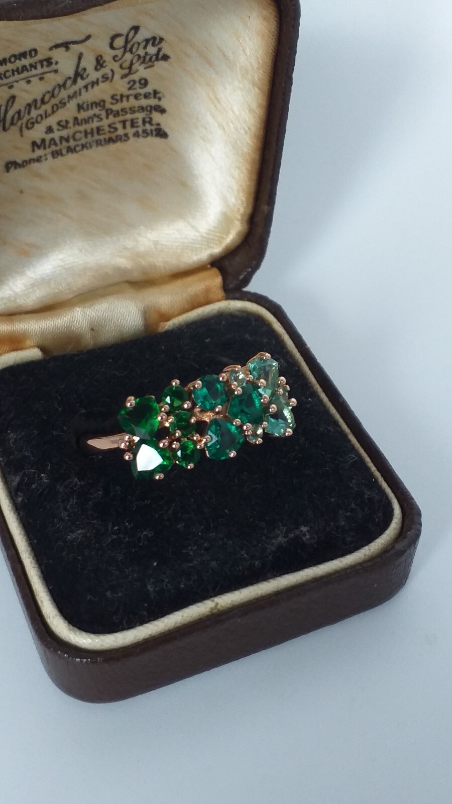 Vintage 1990-s 14 Ct Rolled Gold Emerald Ring Size UK O.5 US 7 1/4 – Hallmarked!
