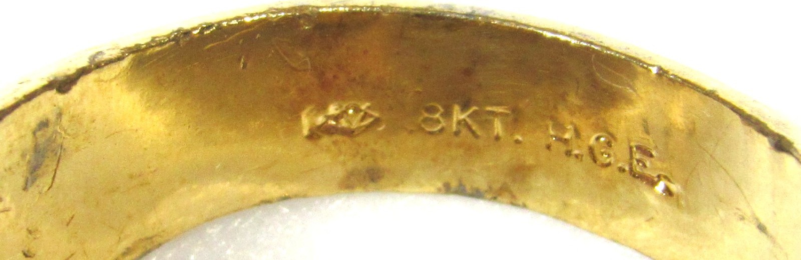 Vintage Men’s US Army Red Stone Ring 8 KT Gold – H.G.E. Size 10 1/4, 10.7 Grams