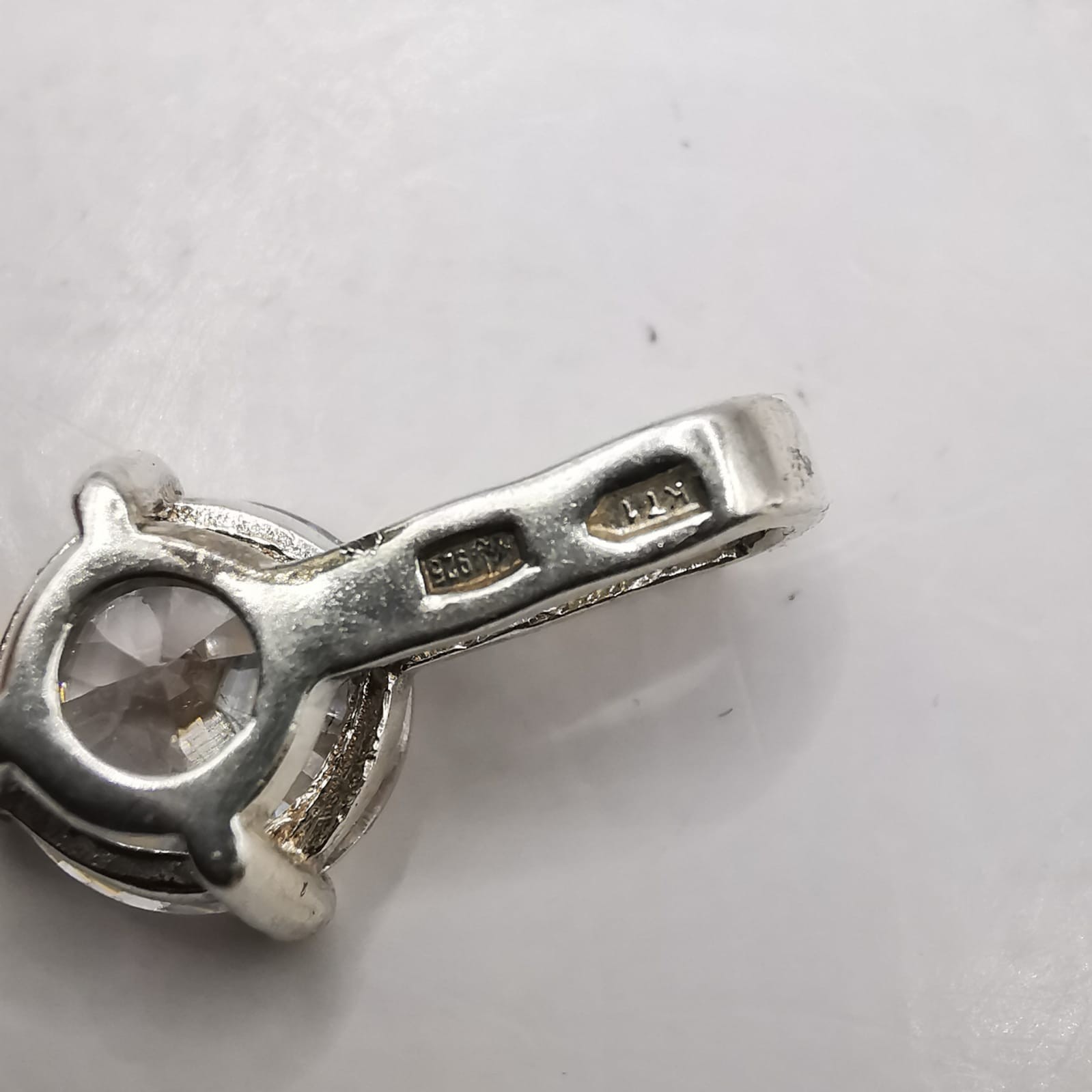 Vintage Elegant Pendant made of 925 silver,handmade, Zircon 1.74g