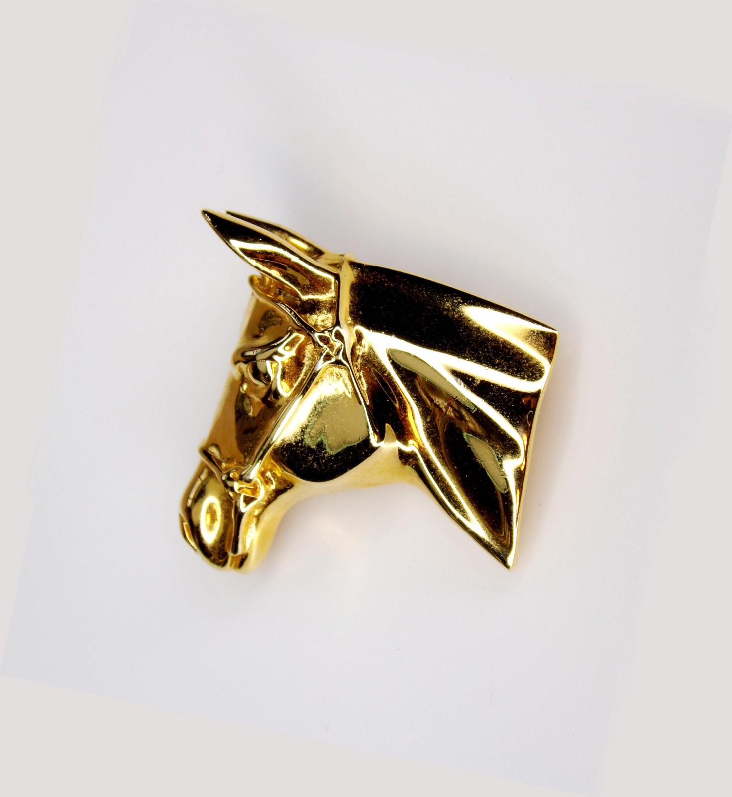 Vintage Gold Tone Horse Brooch, Equestrian Jewelry, Gift for Her