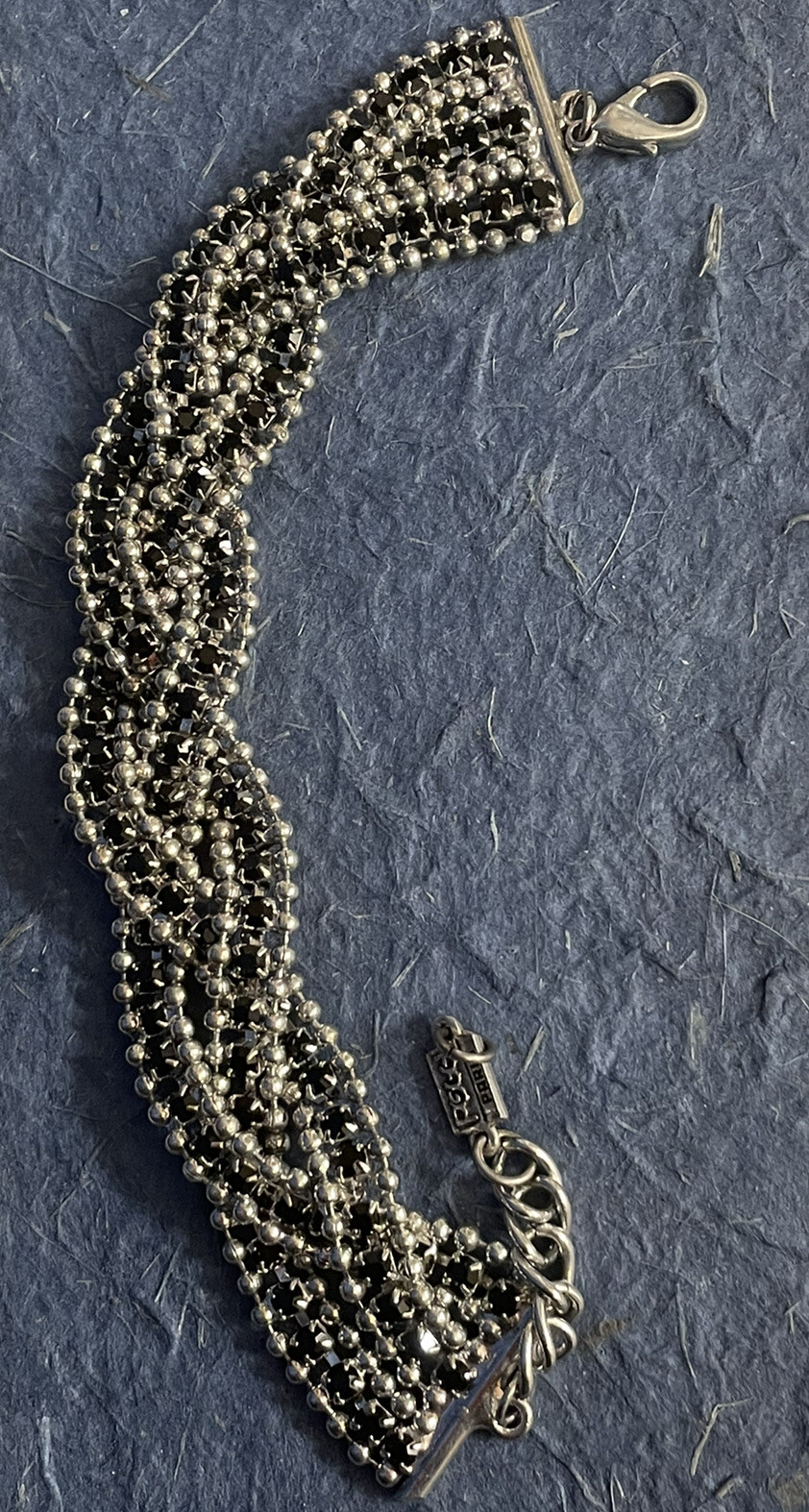 Poggi Paris Wide Adjustable Rhinestone Bracelet. YES! THAT SPARKLE IS REAL!