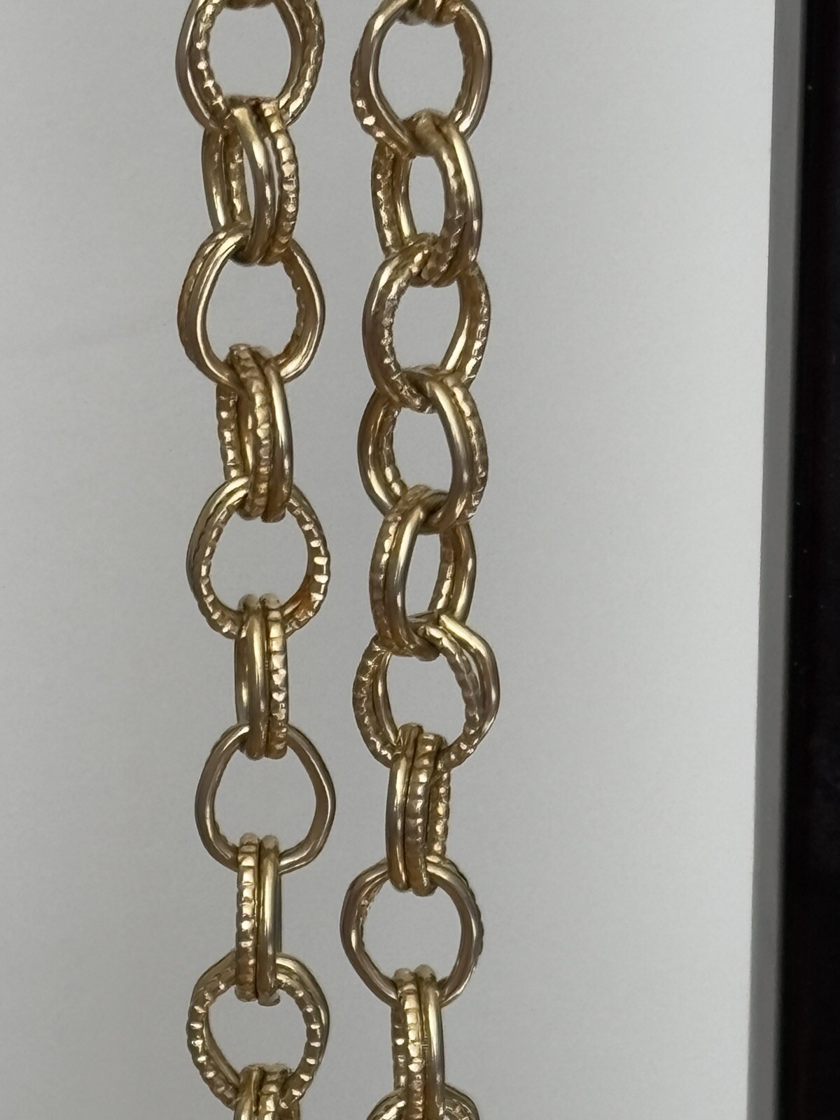 Faux Pearl Necklace / Gold Tone Chain/ Measures 25 In Total Length