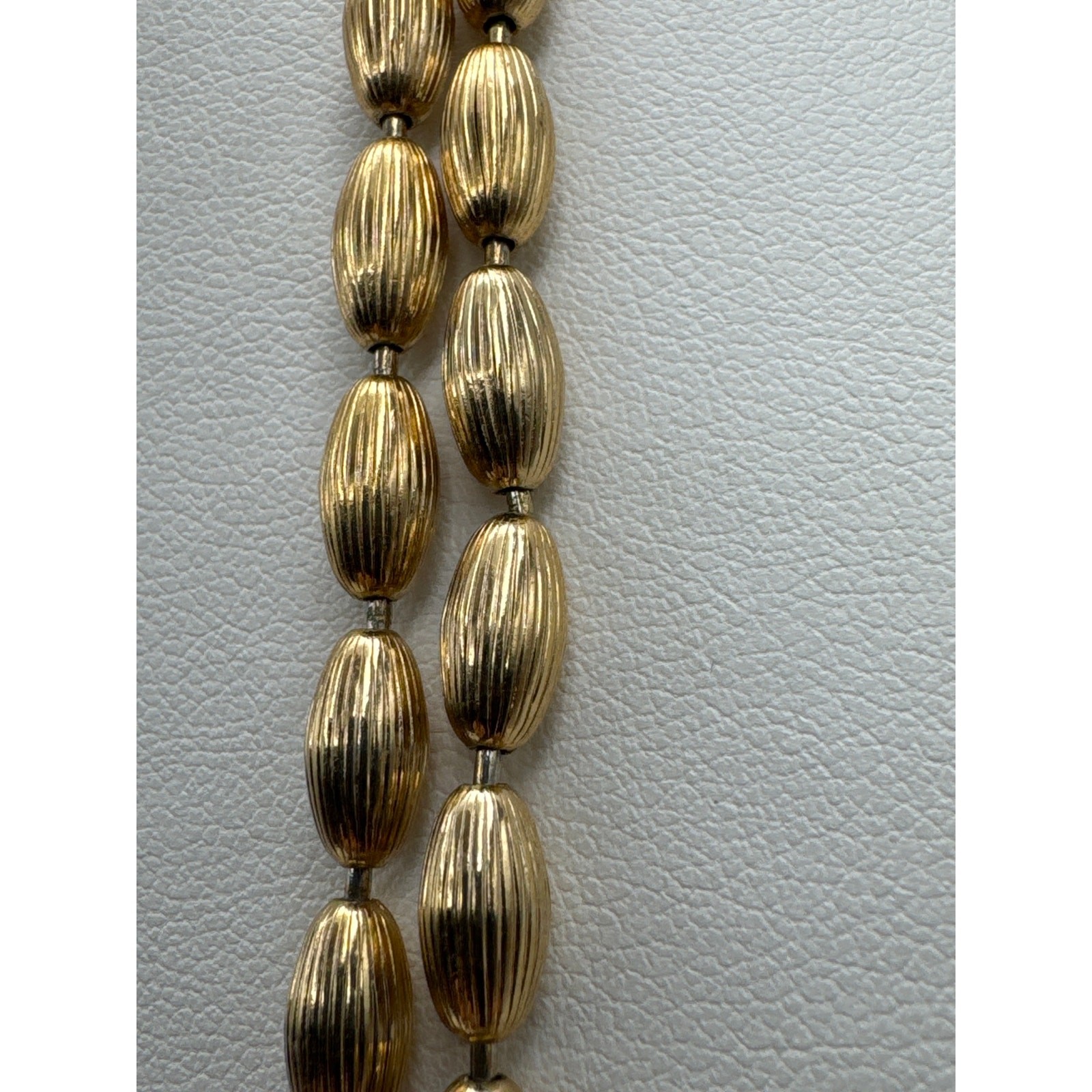 Napier Gold Filled Textured Beaded Chain Opera Length Necklace 60” 62g Vintage