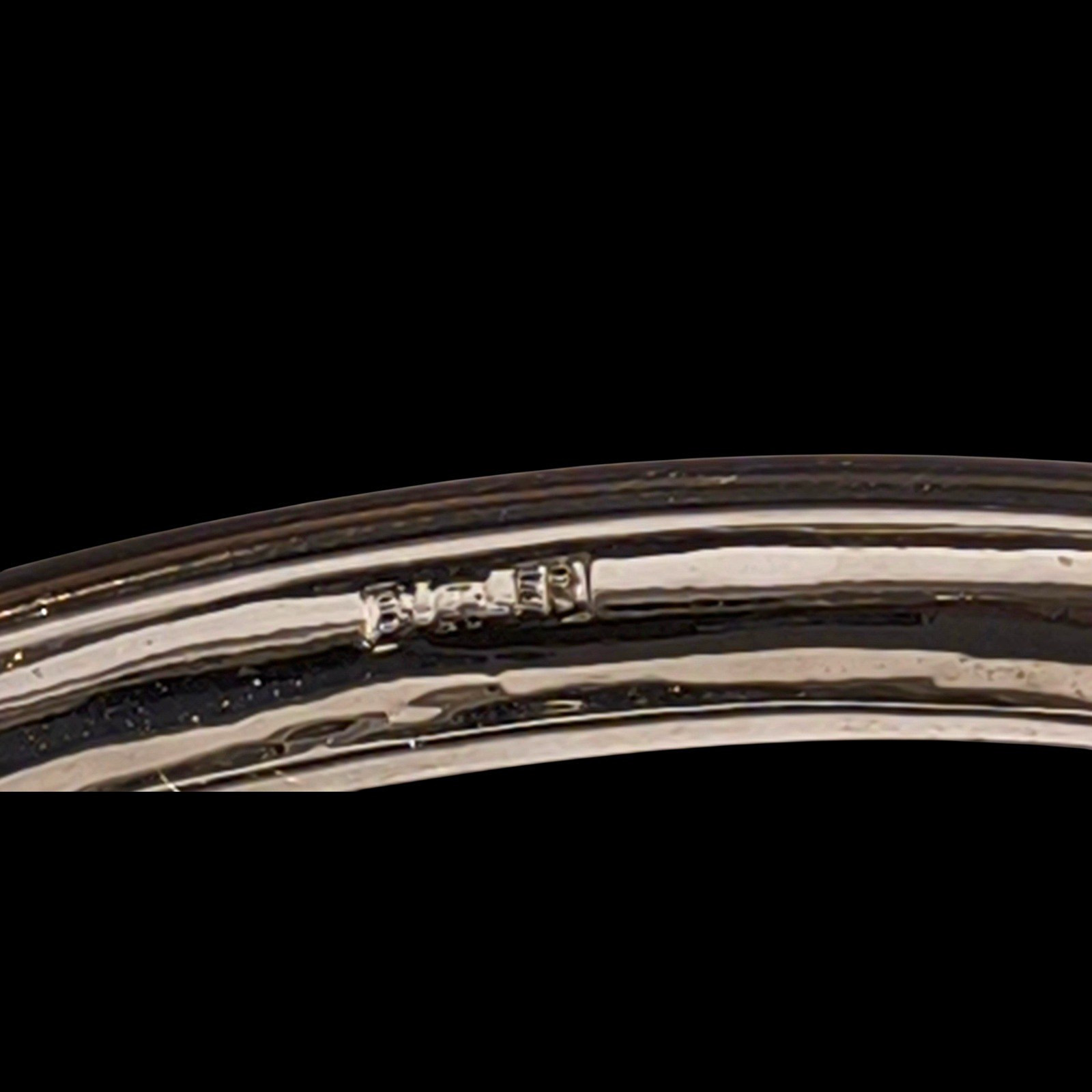 Signed Butler Silver Tone Rhinestone Hinged Bangle Bracelet Pavé Crystal Modern