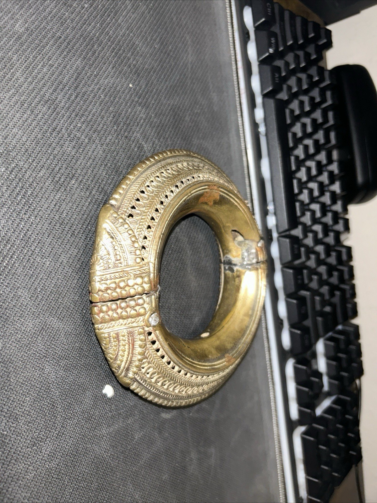 Antique Brass Tribal Large Size Bracelet Jewellery Original Very Fine Engraved