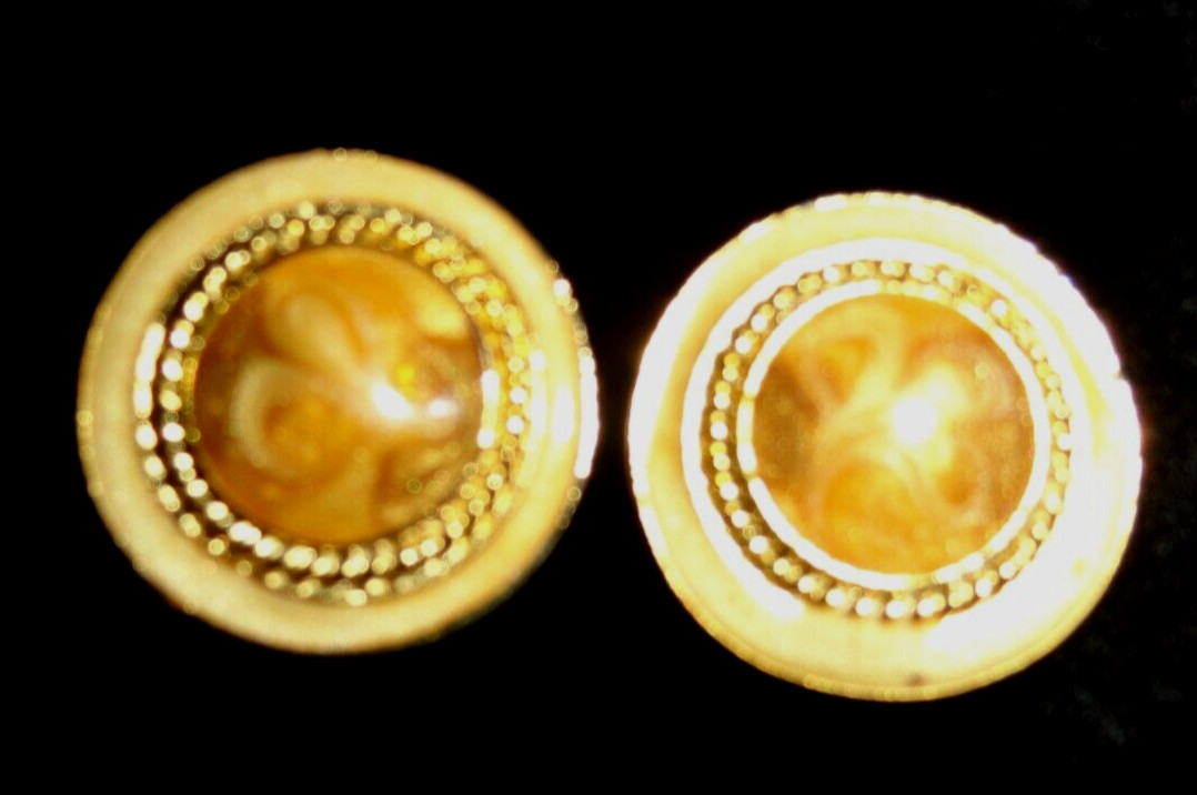 Vintage Golden Brown Swirl Clip on Earrings