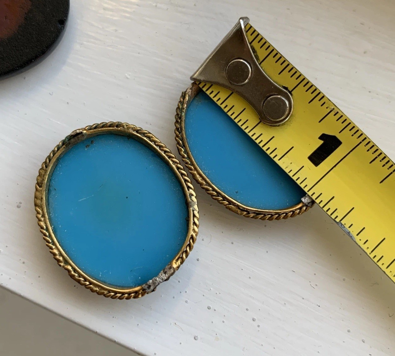 Victorian Grand Tour Opaline Glass Gold Filled Micro Scene Jewelry Medallions