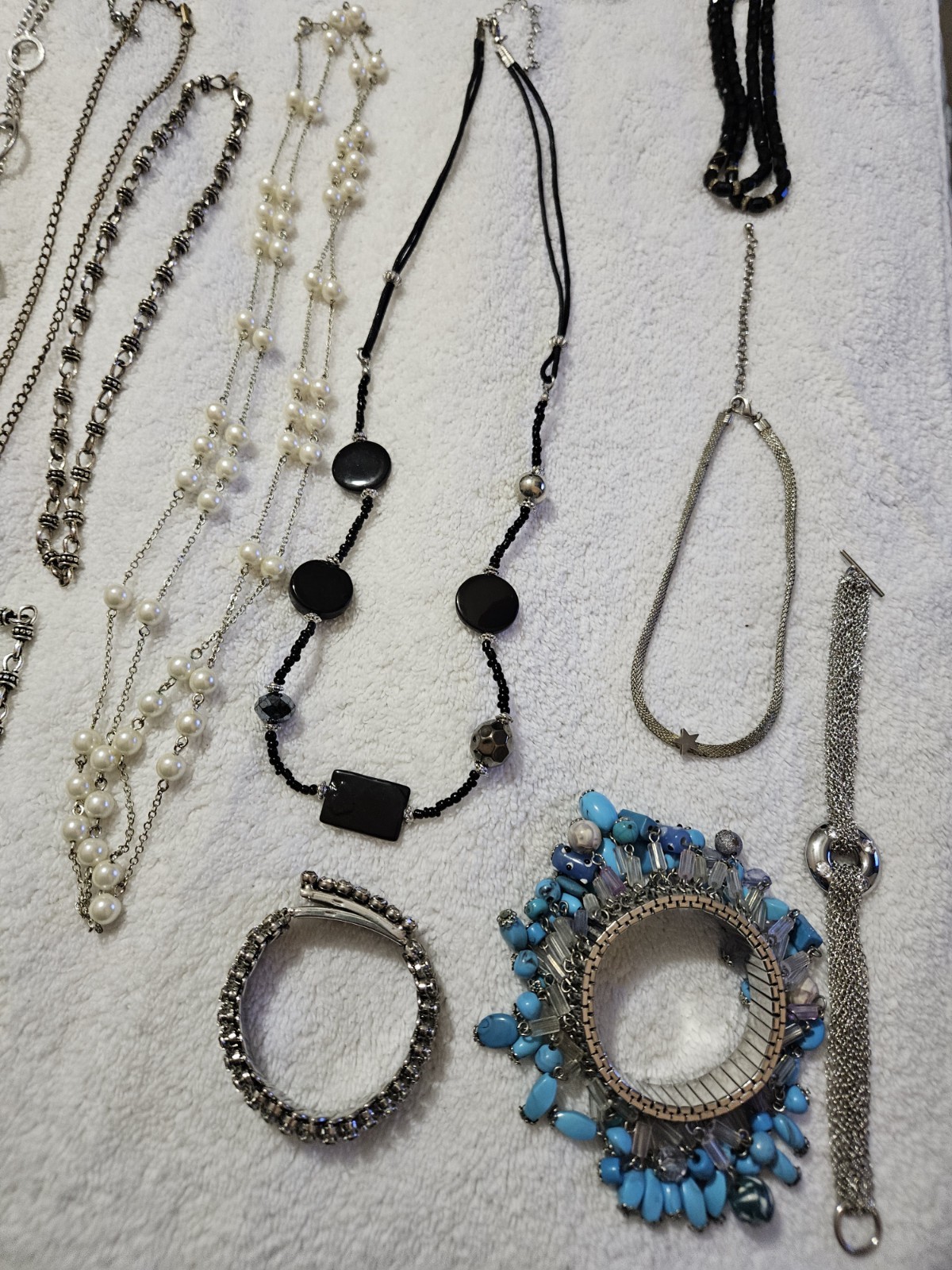 Mixed Lot. Silver Bangles and Other Vintage Jewelry Some Wearable