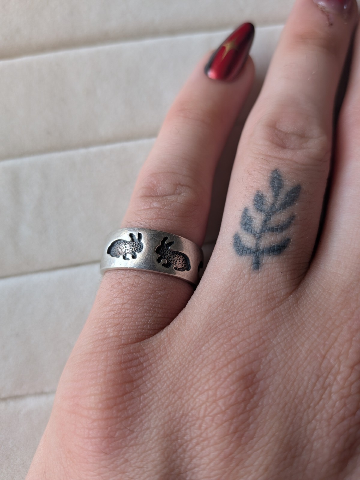 ༺ Vintage Sterling Silver ༻ Signed Peter Stone Rabbit Ring .925 Size 7