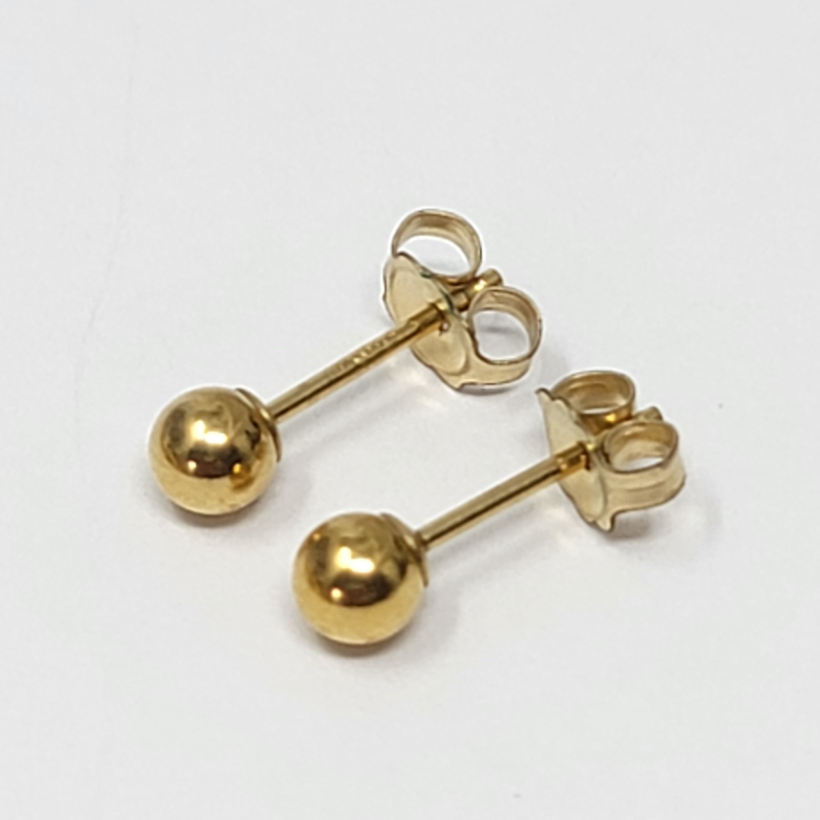 Vintage Earrings MARKED 14K GOLD FILLED Pierced Stud Ball Bead Jewelry 1/20 4mm