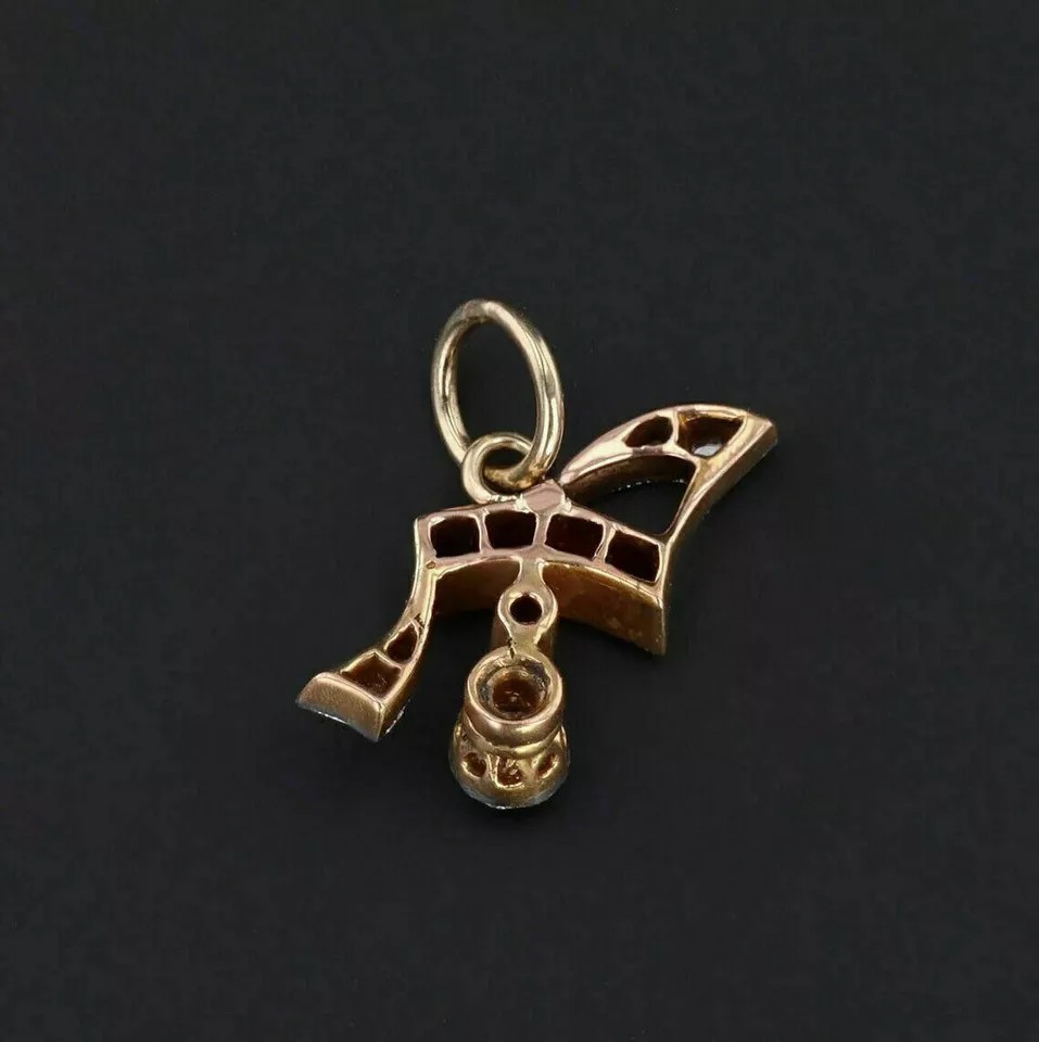 Art Deco Vintage Lab Created Diamond Wedding Gift Pendent 14K Yellow Gold Finish
