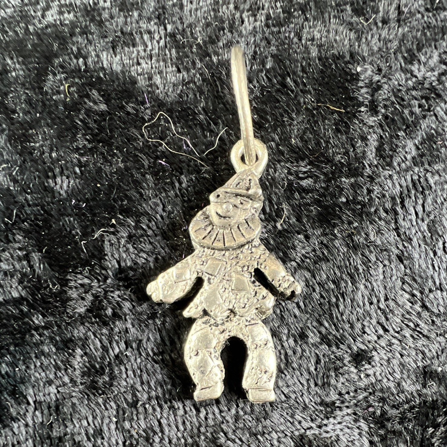 Silver tone Metal clown Asymmetrical Charm Pendant, No Stone, Unisex