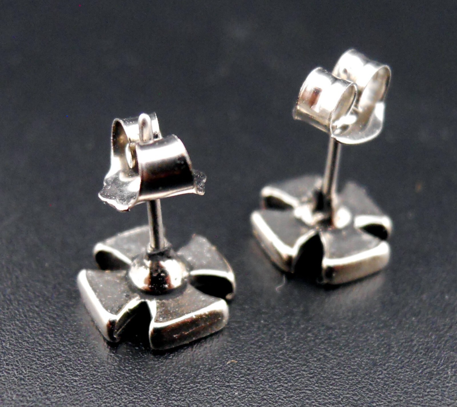 Iron Cross Earrings NEW Vintage 80’s Stud/Post Motorhead Biker Heavy Metal