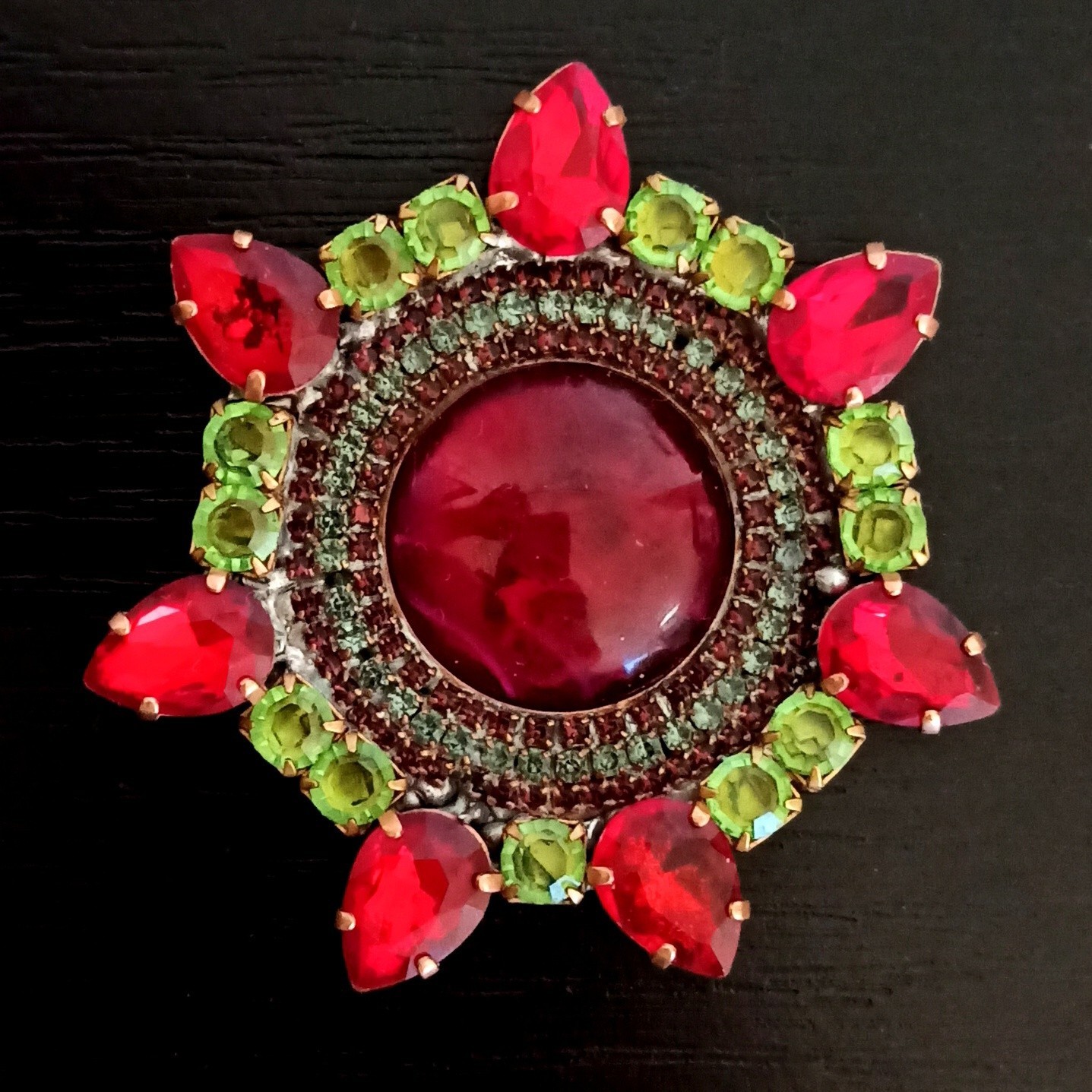 Czech Huge Vintage Rhinestone Brooch – FREE SHIPPING