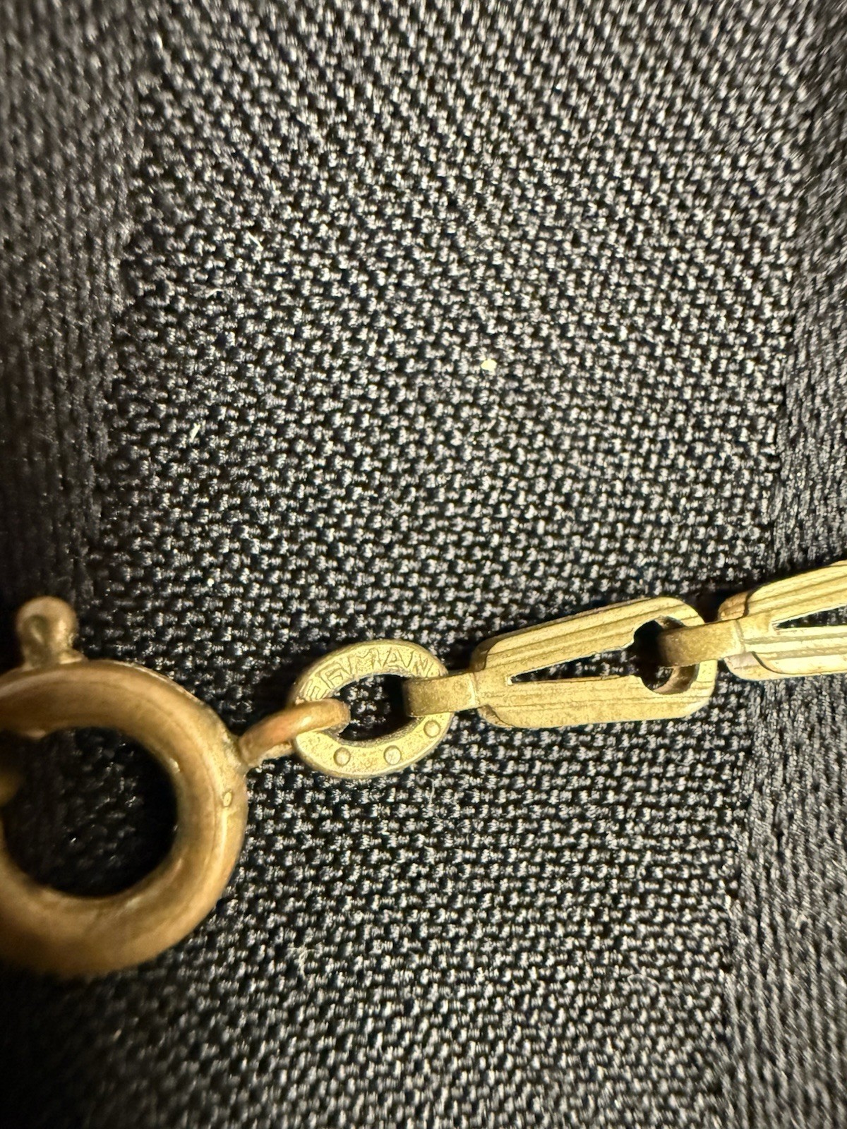 Antique Art Deco Stamped Brass Fringe Necklace – Marked Germany