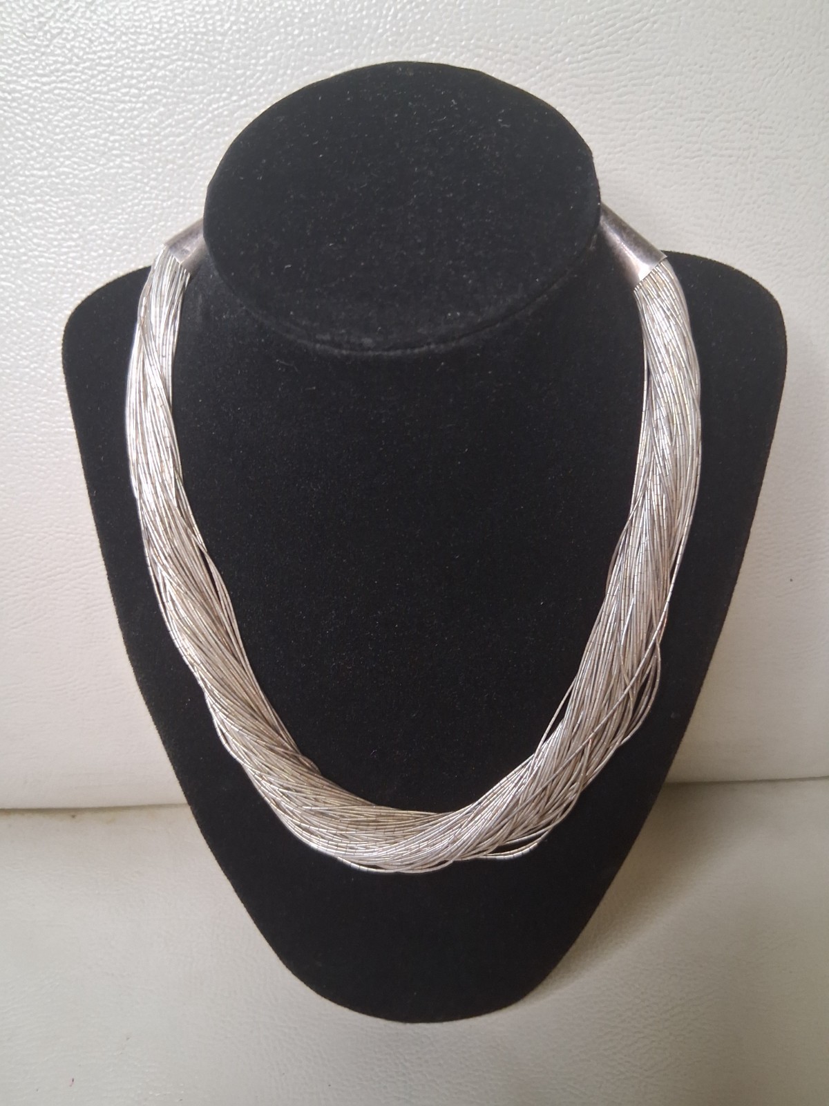 AMAZING 100 Strand Liquid Silver Necklace 16in