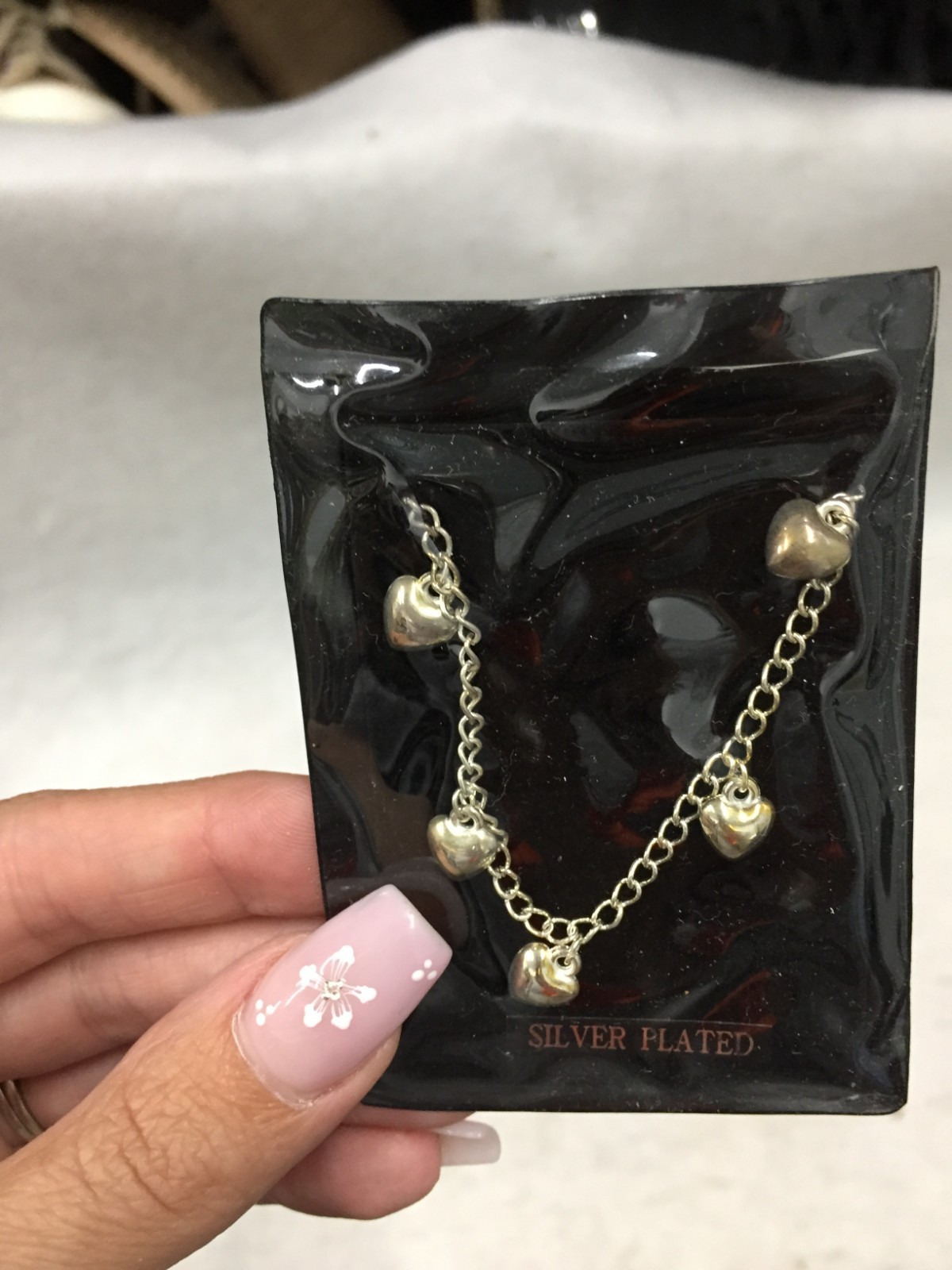 NEW Silver Plated Repeating Heart Necklace Chain