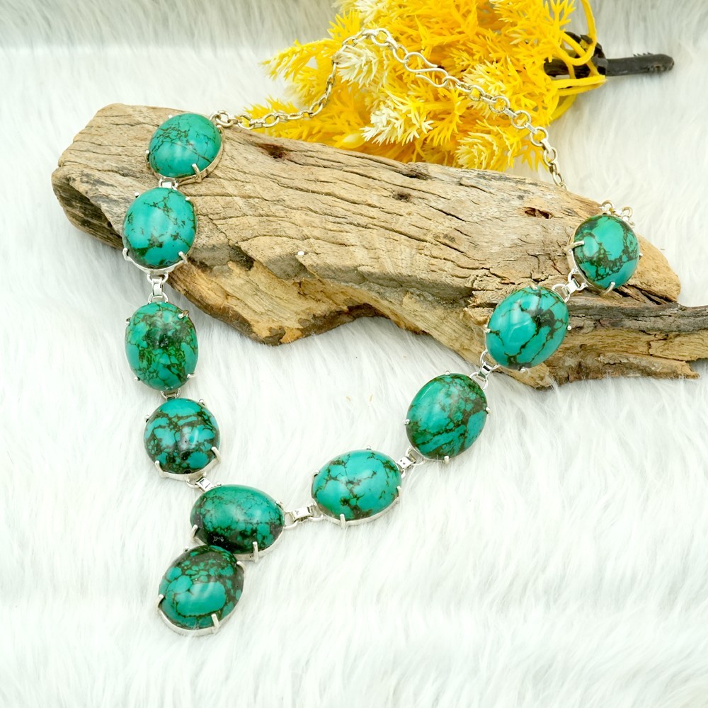 Turquoise Necklace 925 Sterling Silver Jewelry Women Necklace Gift For Her