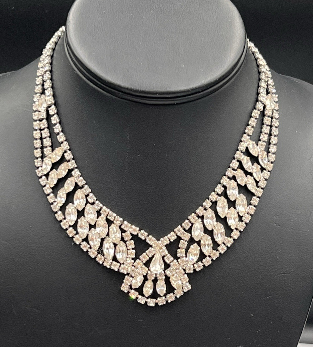 Vintage Rhinestone Necklace Lot, Bib & Statement, Signedf Kramer, Selro