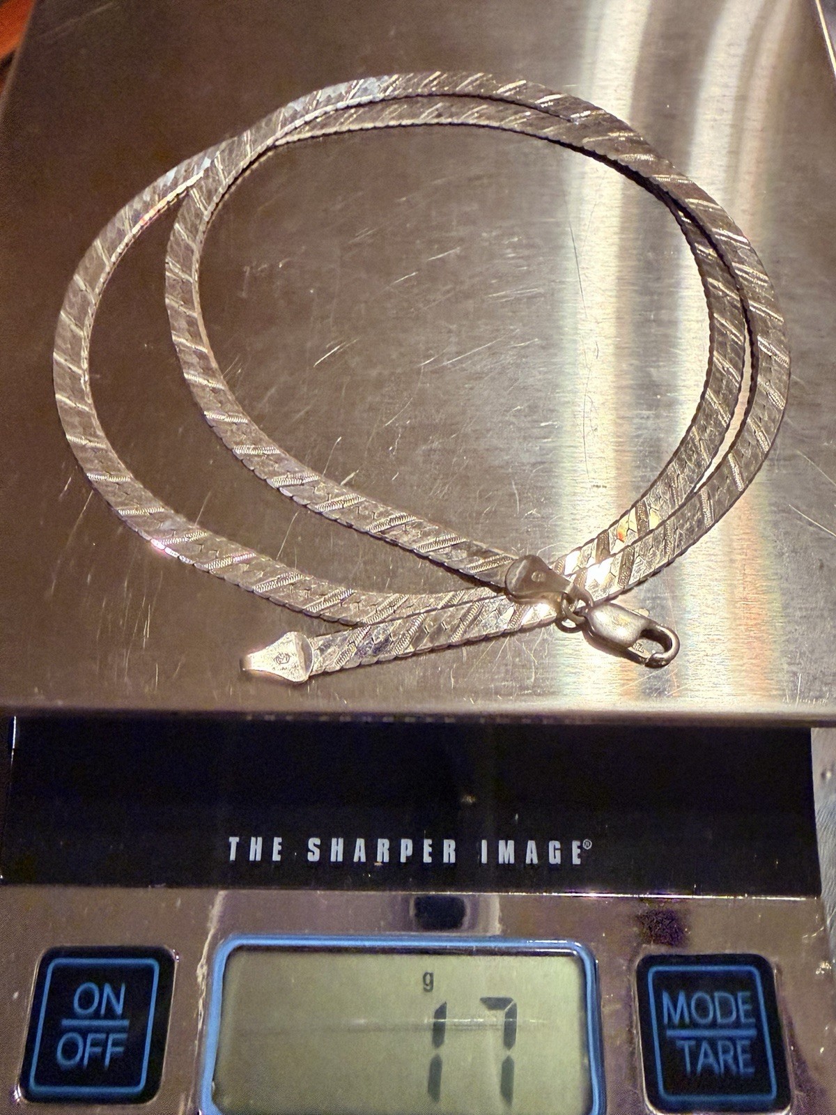 Vtg 925 SterSilver 24”-16g Awesome Herring Bone Necklace!