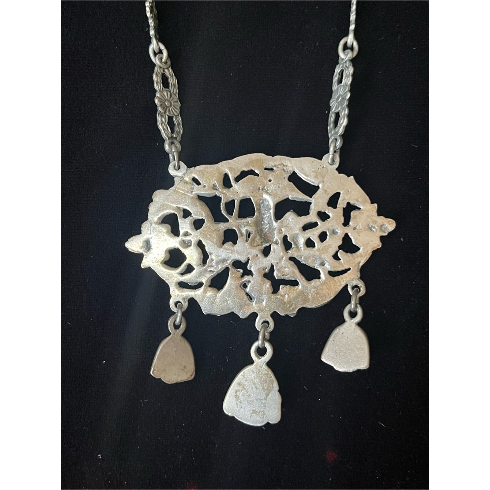 Coppini Antique Italian Renaissance Revival 800 Silver Medallion Necklace 1750
